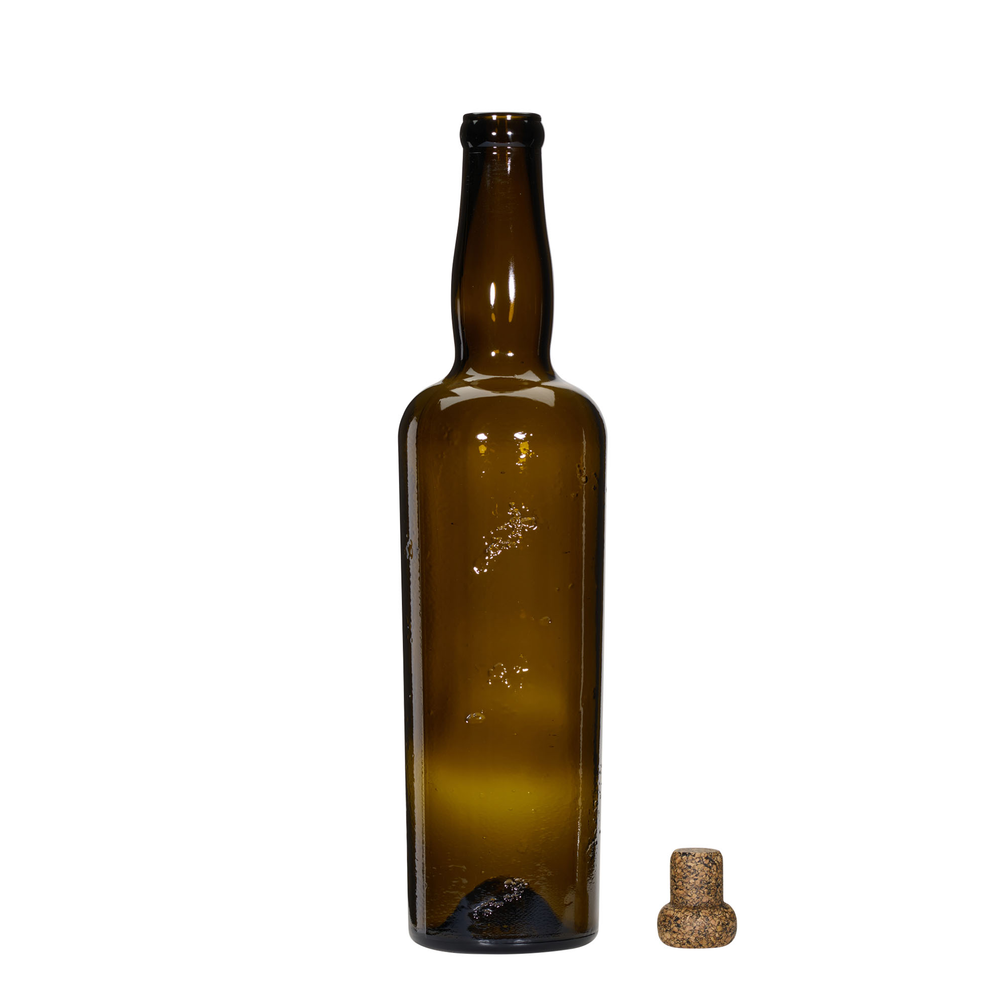 750 ml Wildly Crafted cam şişe 'Siroco', kahverengi, ağız: mantar