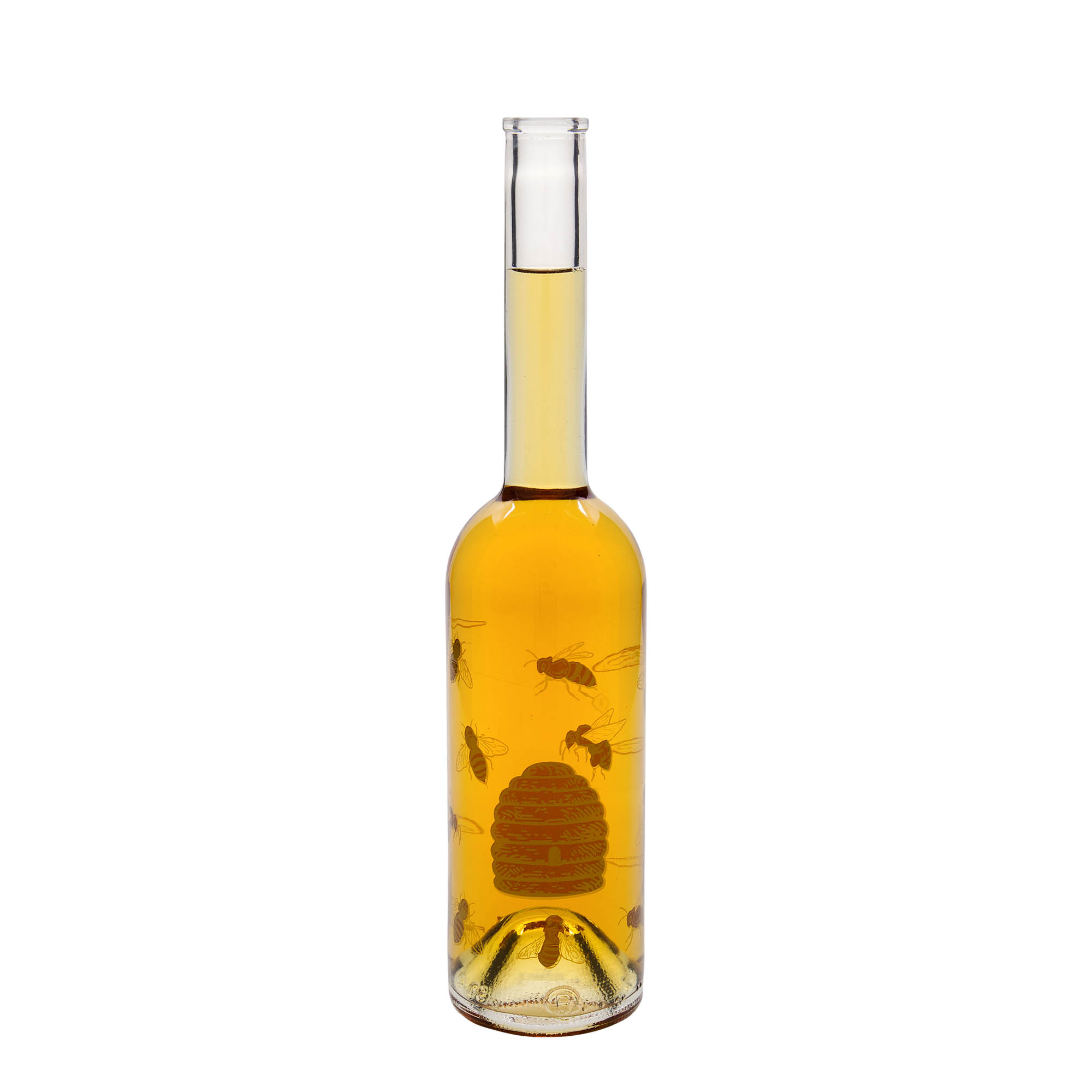 500 ml Cam Şişe 'Opera', Motif: Arılar, Ağız: Mantar