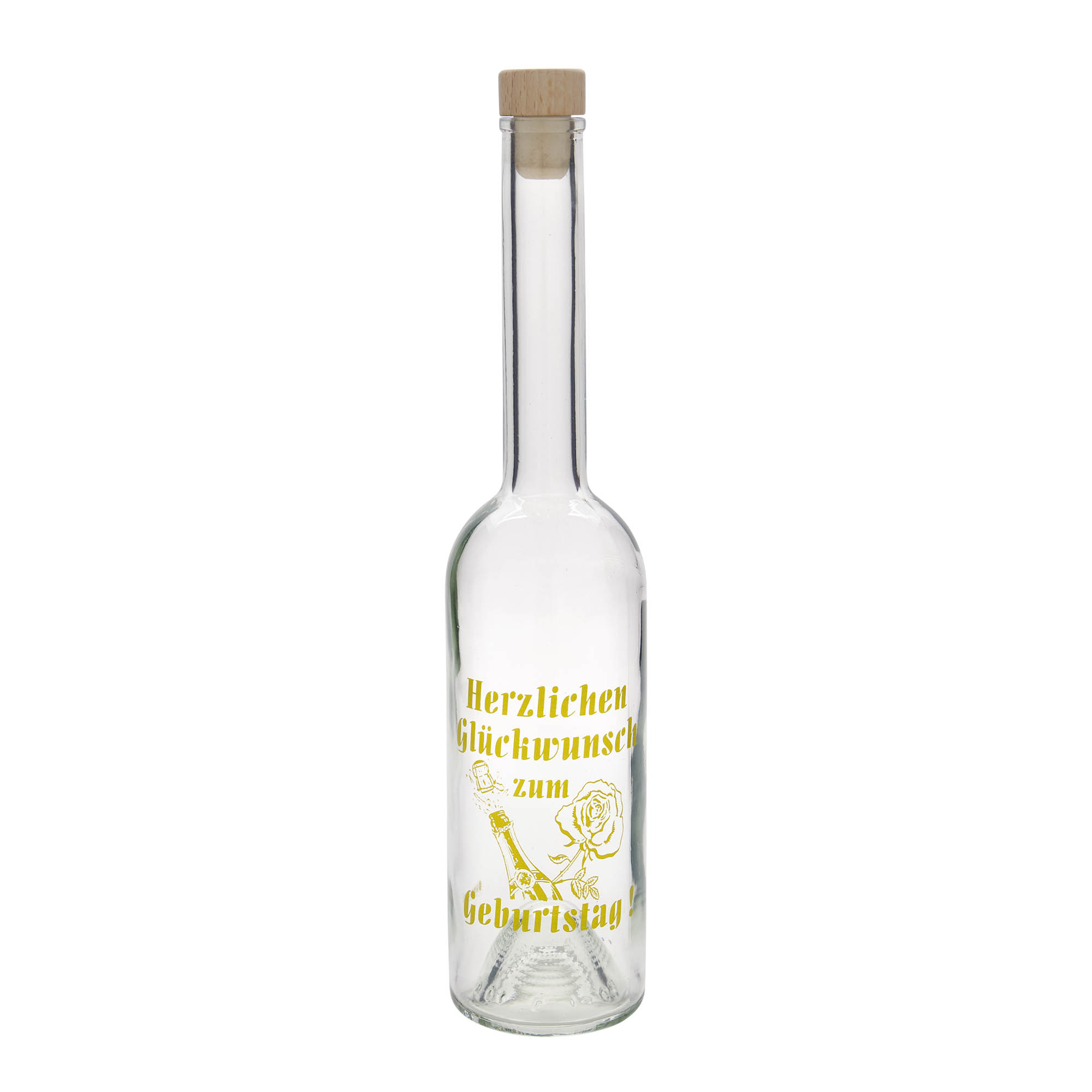 500 ml Cam Şişe 'Opera', Motif: Doğum Günü Şişesi, Ağız: Mantar 500 ml Cam Şişe 'Opera', Motif: Doğum Günü Şişesi, Ağız: Mantar
