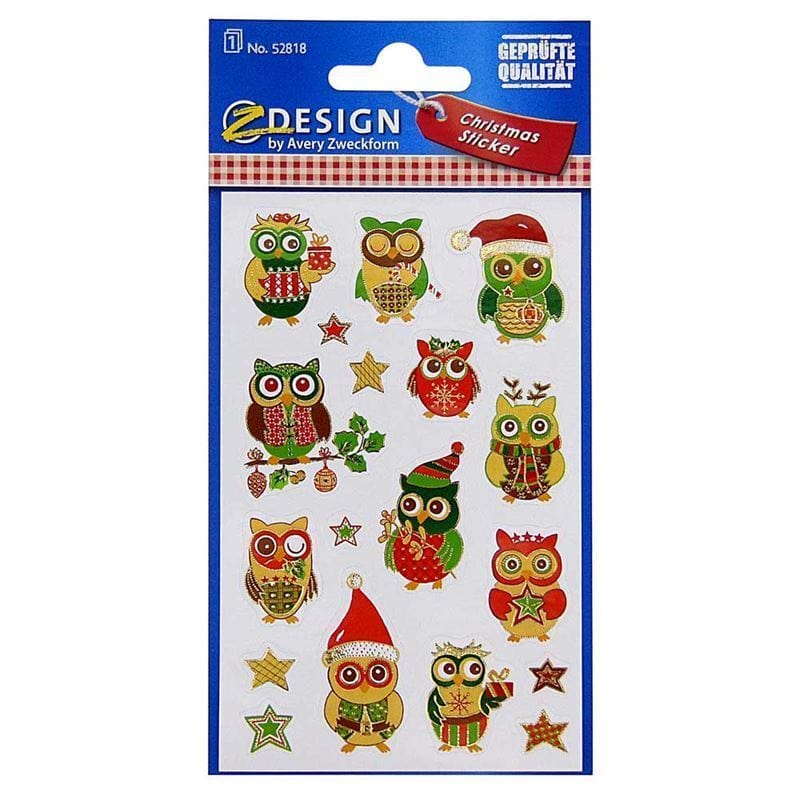 Zweckform Sticker 'Noel Baykuşları', Kağıt, çok renkli