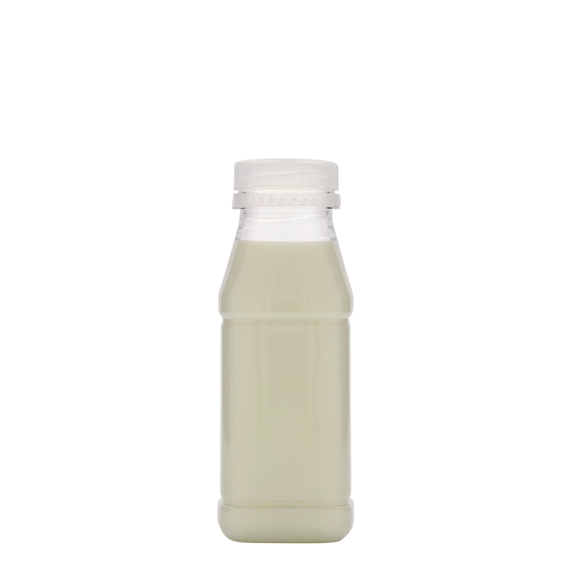 250 ml PET Şişe 'Milk and Juice Carré', kare, plastik, ağız çapı: 38 mm