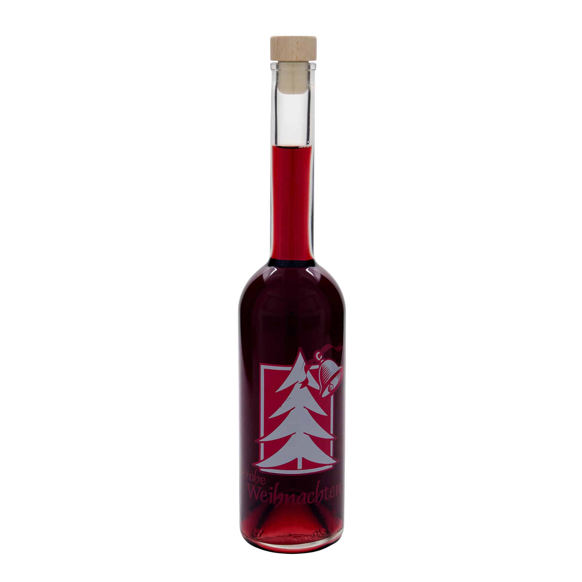 500 ml Cam Şişe 'Opera', Motif: Noel Tebriği, Ağız: Mantar
