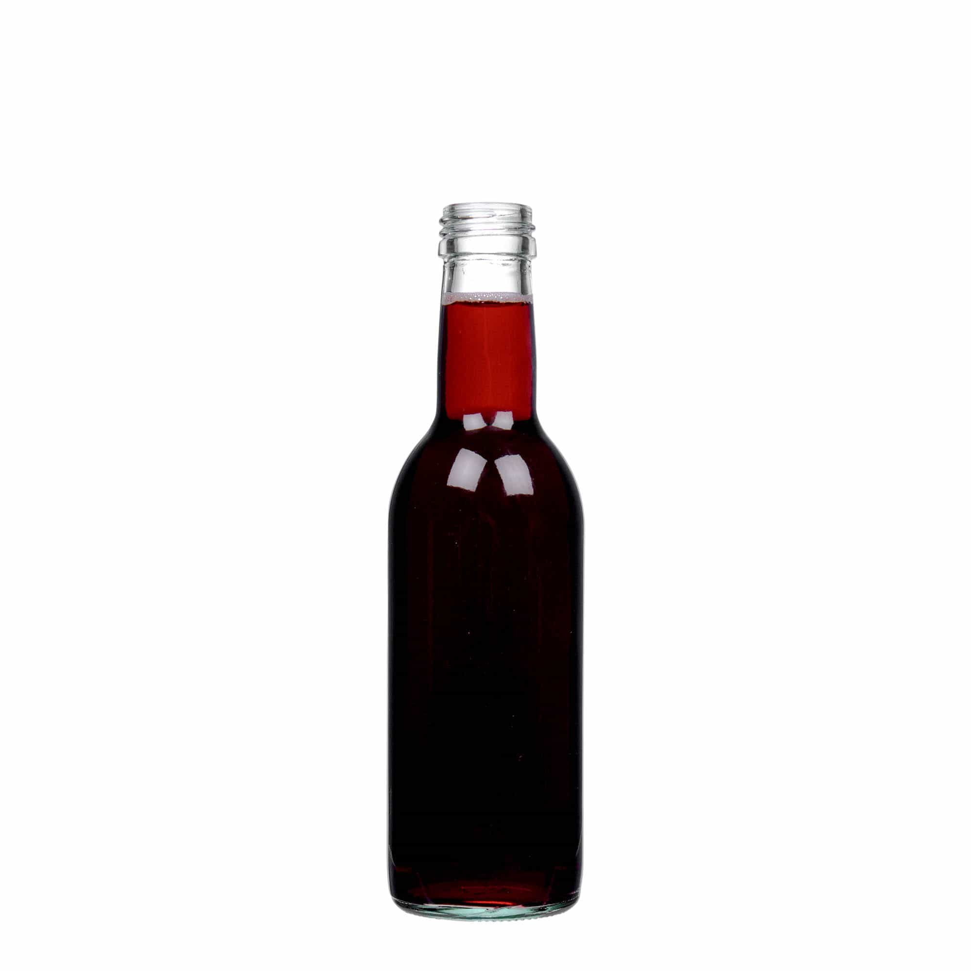 250 ml Cam şişe 'Bordeaux', Ağız: PP 28