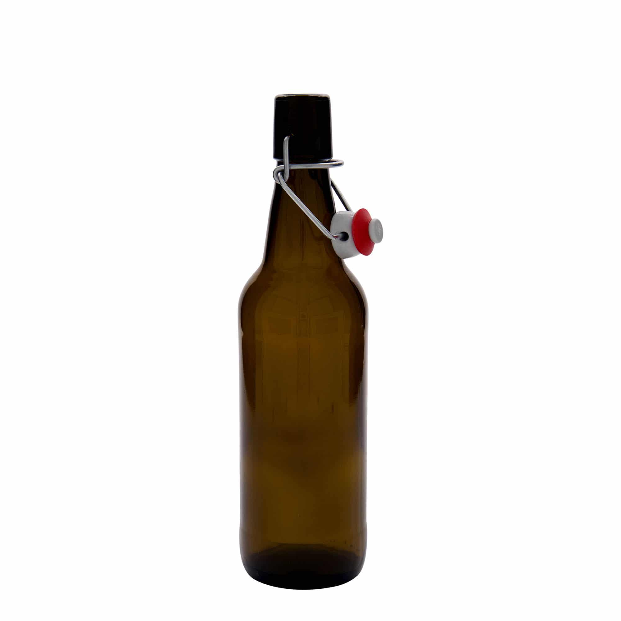 500 ml bira şişesi, cam, kahverengi, ağız: mandallı kapak
