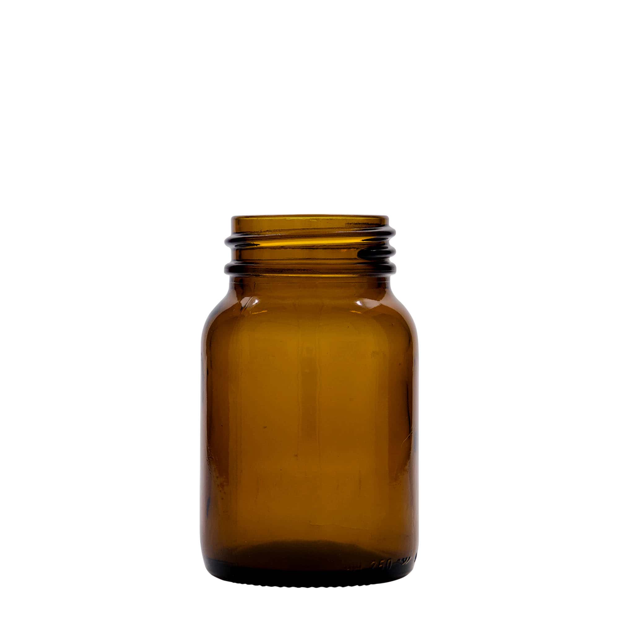250 ml Geniş ağızlı cam, kahverengi, Ağız: DIN 55
