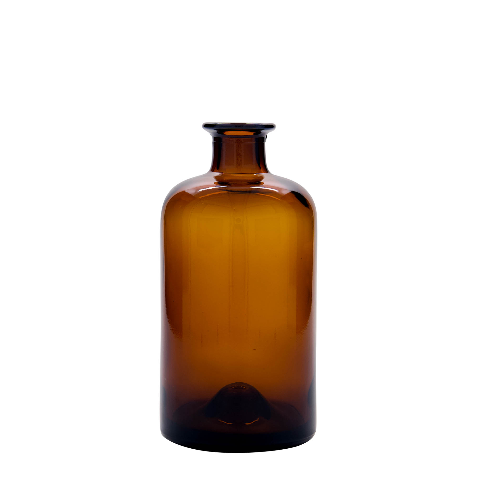 500 ml Cam Şişe Eczacı, kahverengi, Ağız: Mantar