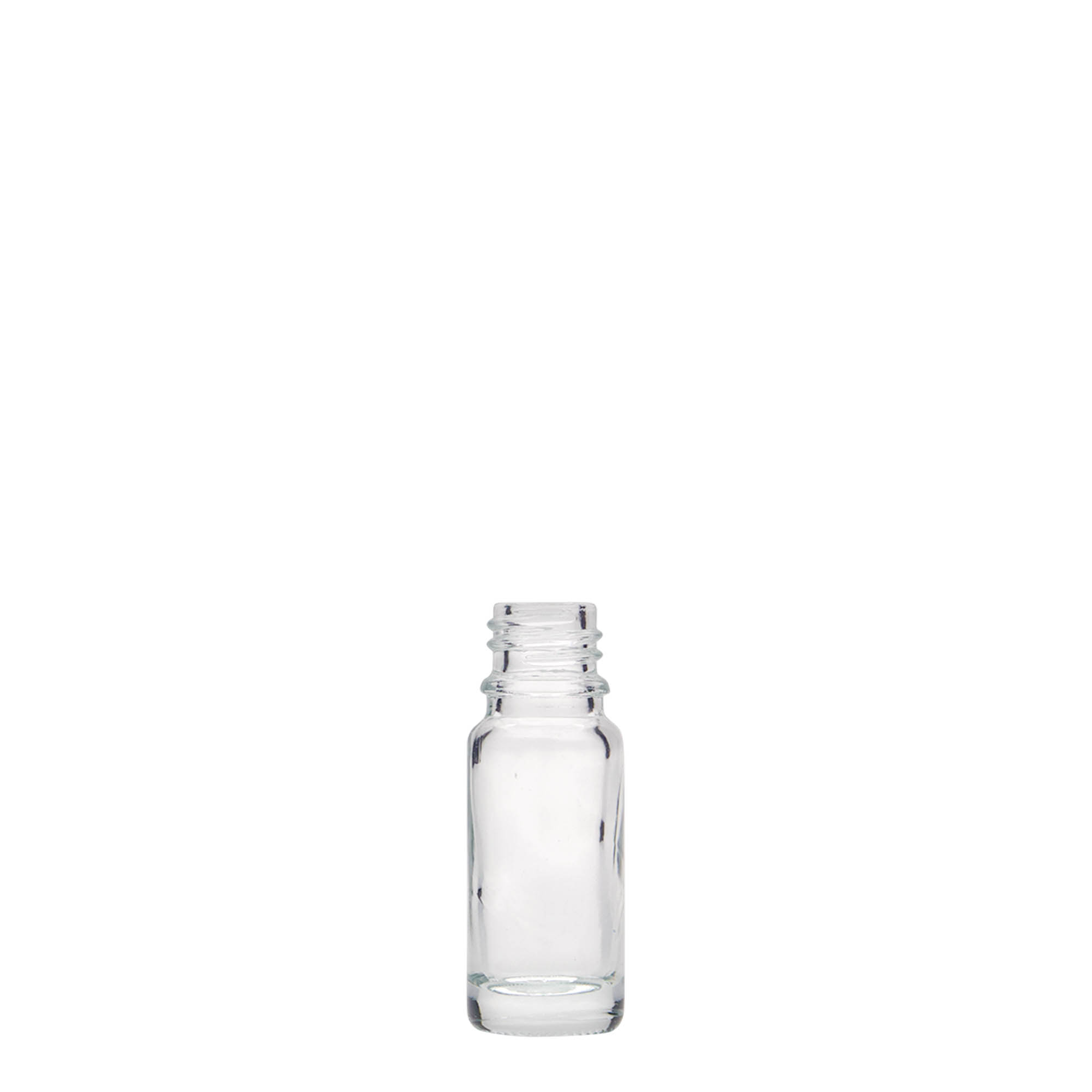 10 ml tıbbi şişe, cam, ağız: DIN 18