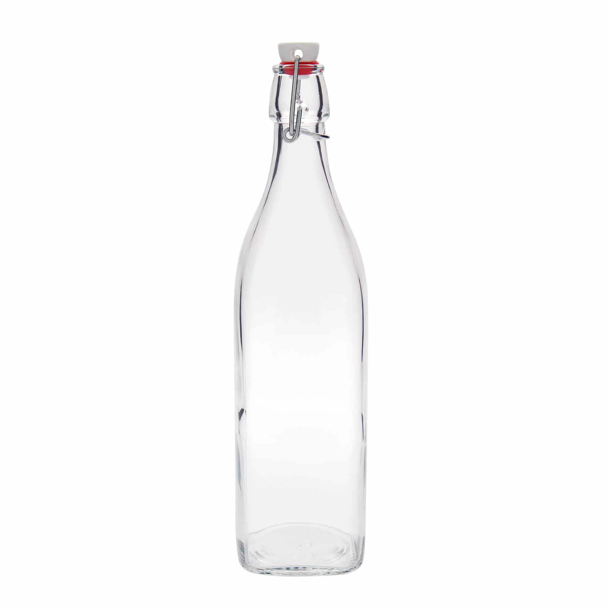 1.000 ml cam şişe 'Swing, kare, ağız: mandallı kapak 1.000 ml cam şişe 'Swing, kare, ağız: mandallı kapak