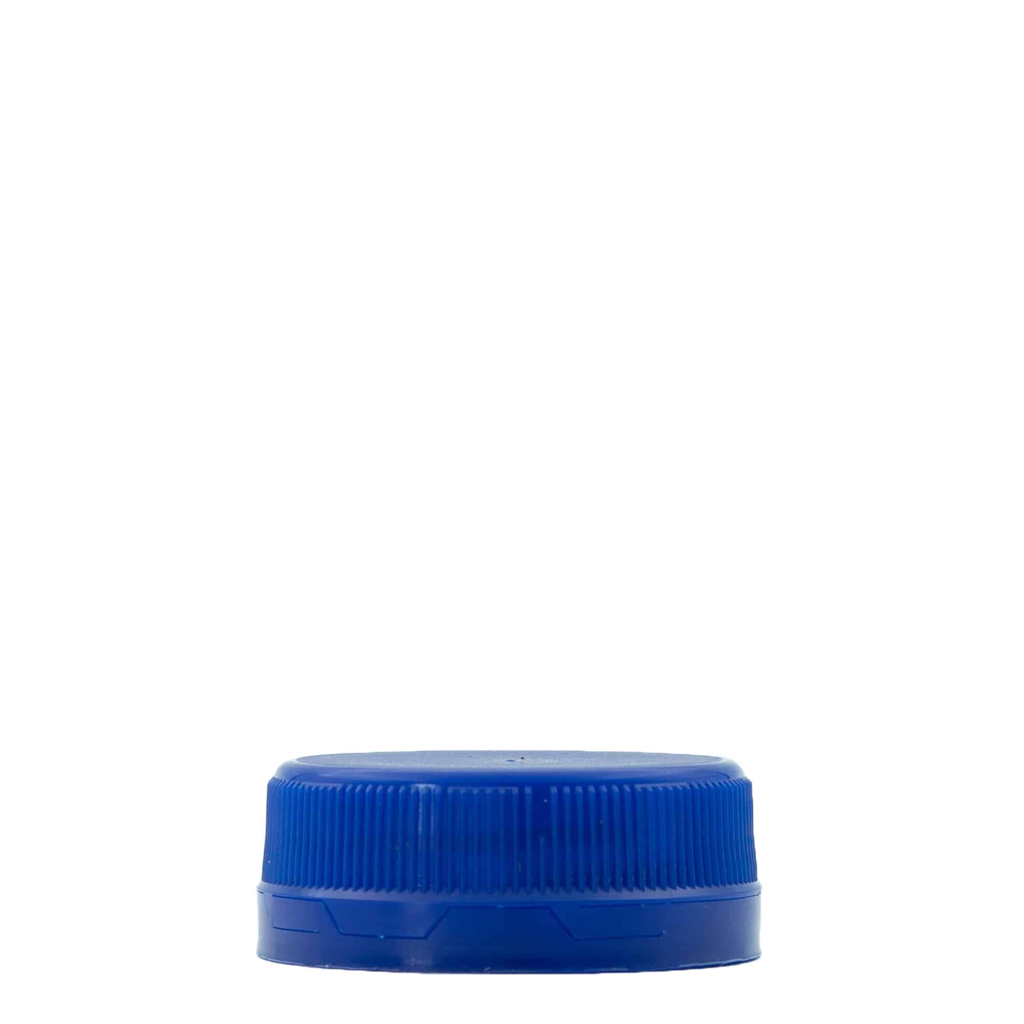 Vidalı kapak çift dişli, PE plastik, mavi, ağız için: PET 38 mm