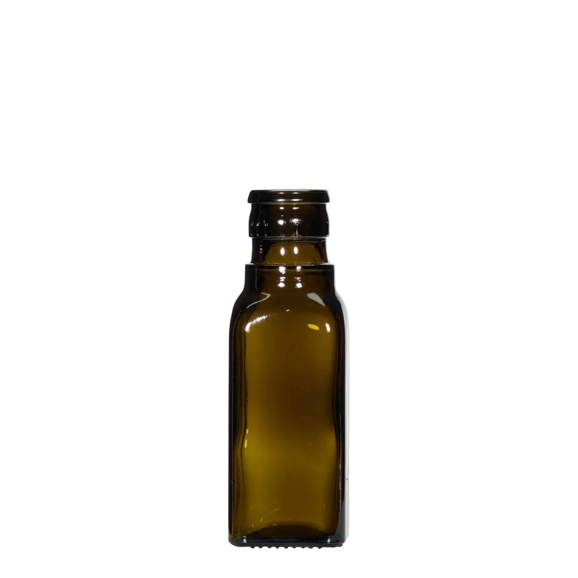 100 ml Sirke-/Yağ Şişesi 'Quadra', Cam, kare, antik yeşil, Ağız: DOP 100 ml Sirke-/Yağ Şişesi 'Quadra', Cam, kare, antik yeşil, Ağız: DOP