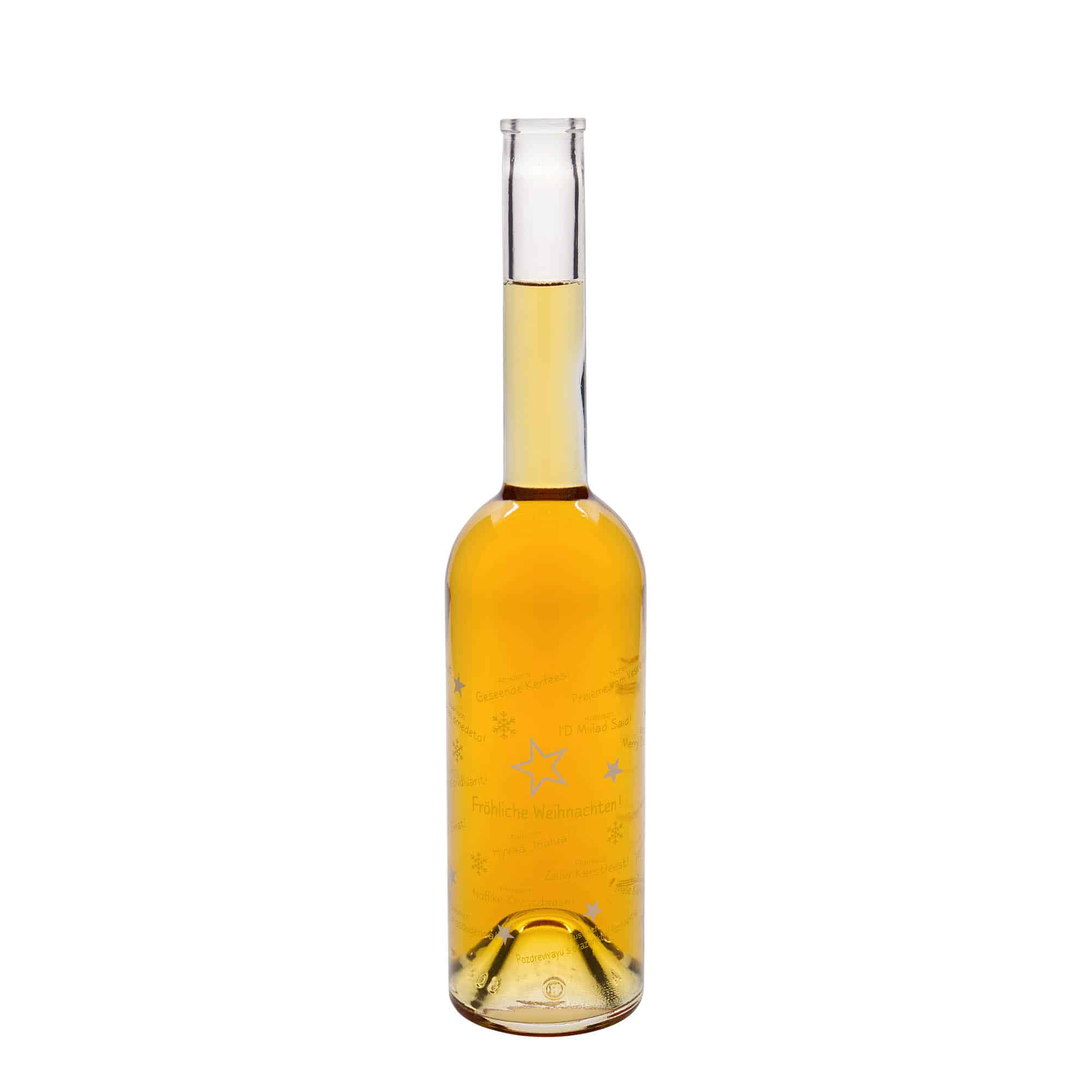 500 ml cam şişe 'Opera', motif: Dünyada Noel, ağız: mantar