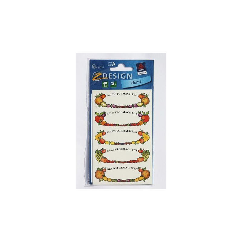 Zweckform Etiketler 'Meyve Çerçevesi', oval, kağıt, çok renkli