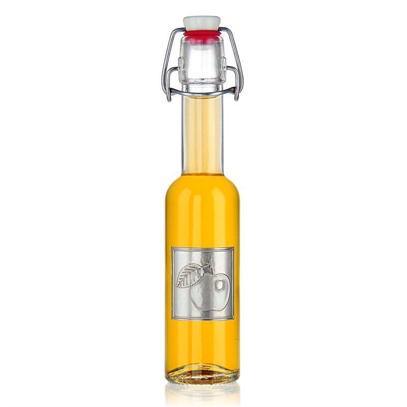 Kalem etiketi 'Elma', kare, metal, gümüş