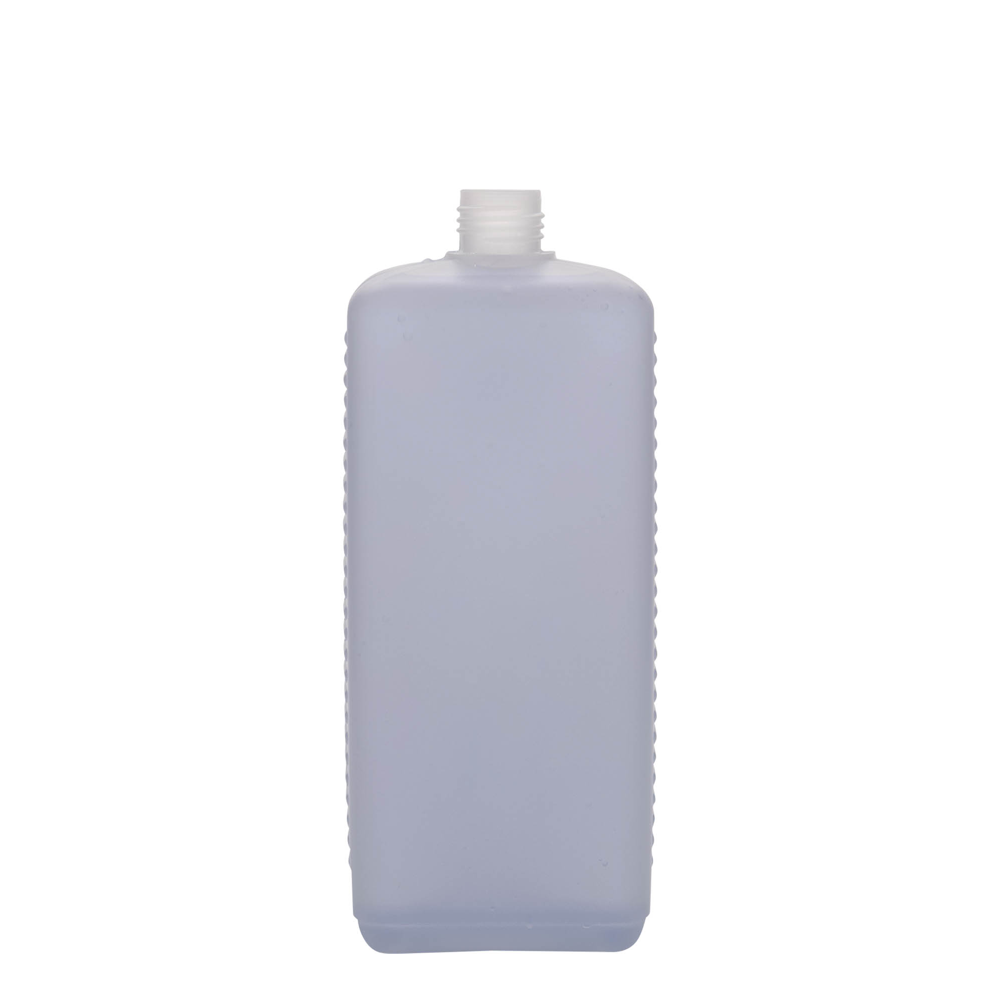 1.000 ml Kanister şişe, dikdörtgen, HDPE plastik, doğal, ağız: DIN 25 EPE