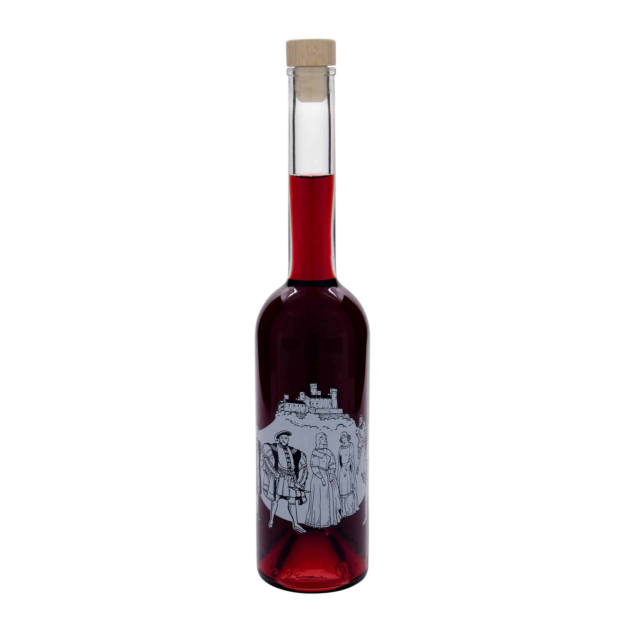 500 ml Cam Şişe 'Opera', Motif: Ortaçağ, Ağız: Mantar