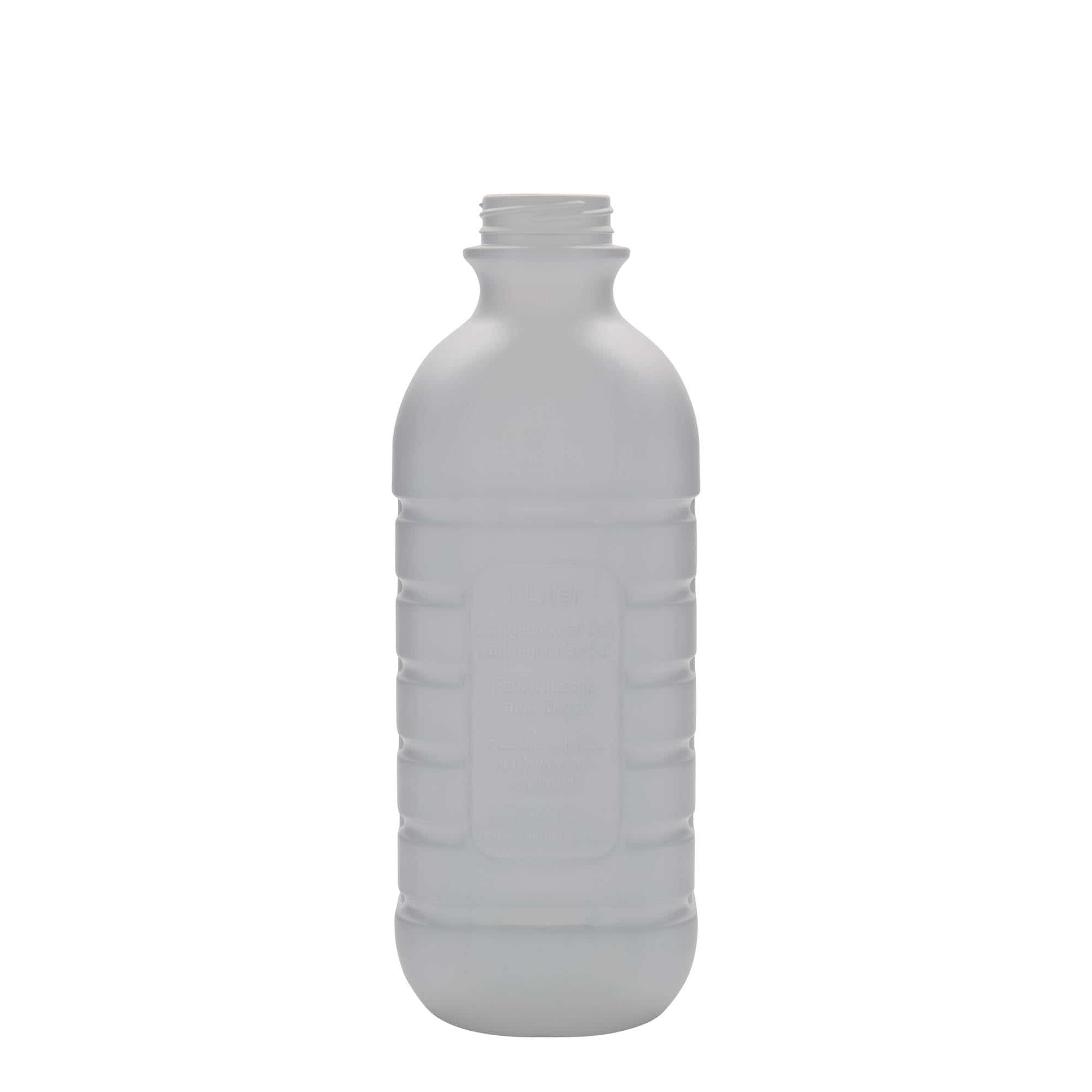 1.000 ml süt şişesi, dikdörtgen, HDPE plastik, beyaz, ağız: PEHD40 1.000 ml süt şişesi, dikdörtgen, HDPE plastik, beyaz, ağız: PEHD40