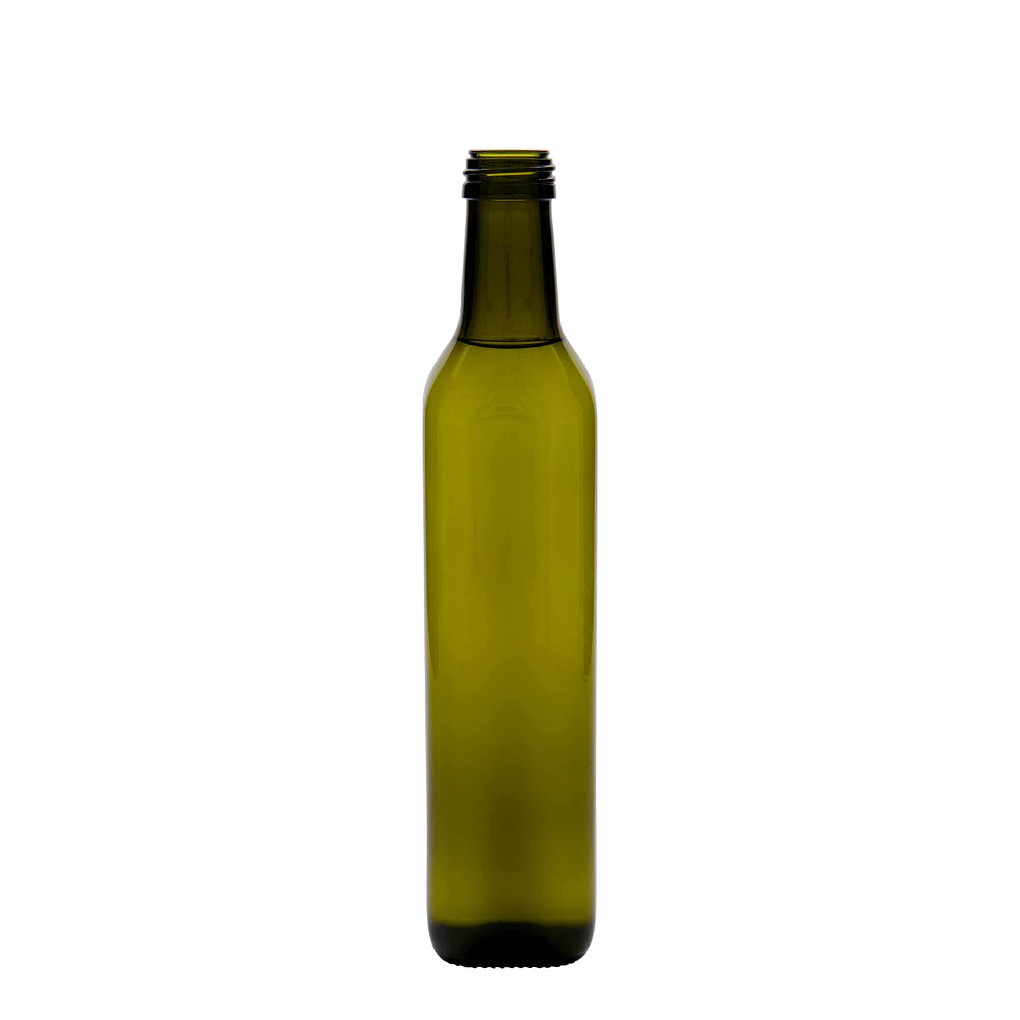 500 ml Cam Şişe 'Marasca', kare, antik yeşil, Ağız: PP 31,5 500 ml Cam Şişe 'Marasca', kare, antik yeşil, Ağız: PP 31,5