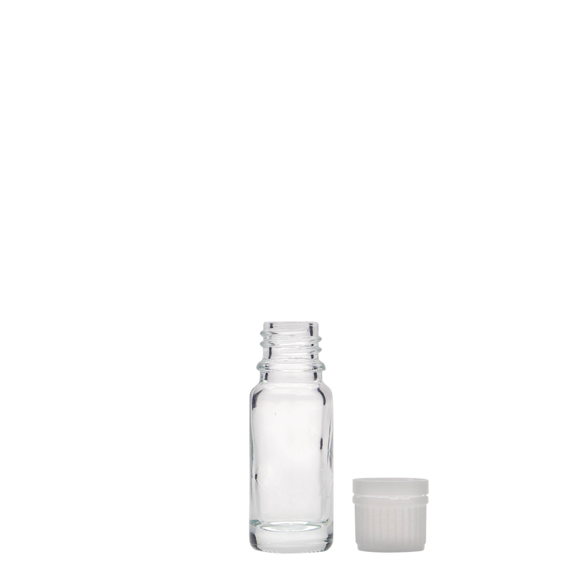 10 ml tıbbi şişe, cam, ağız: DIN 18