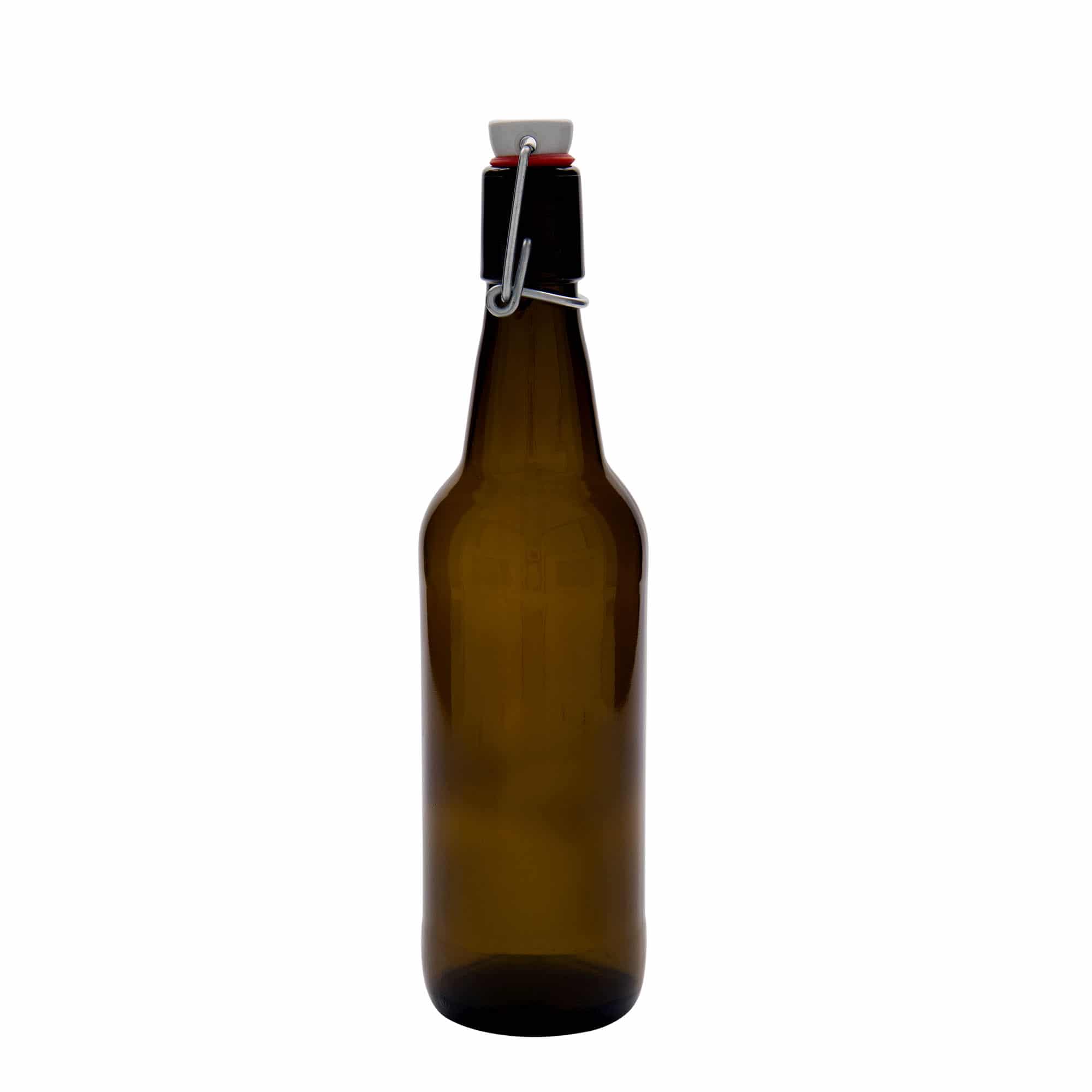 500 ml bira şişesi, cam, kahverengi, ağız: mandallı kapak