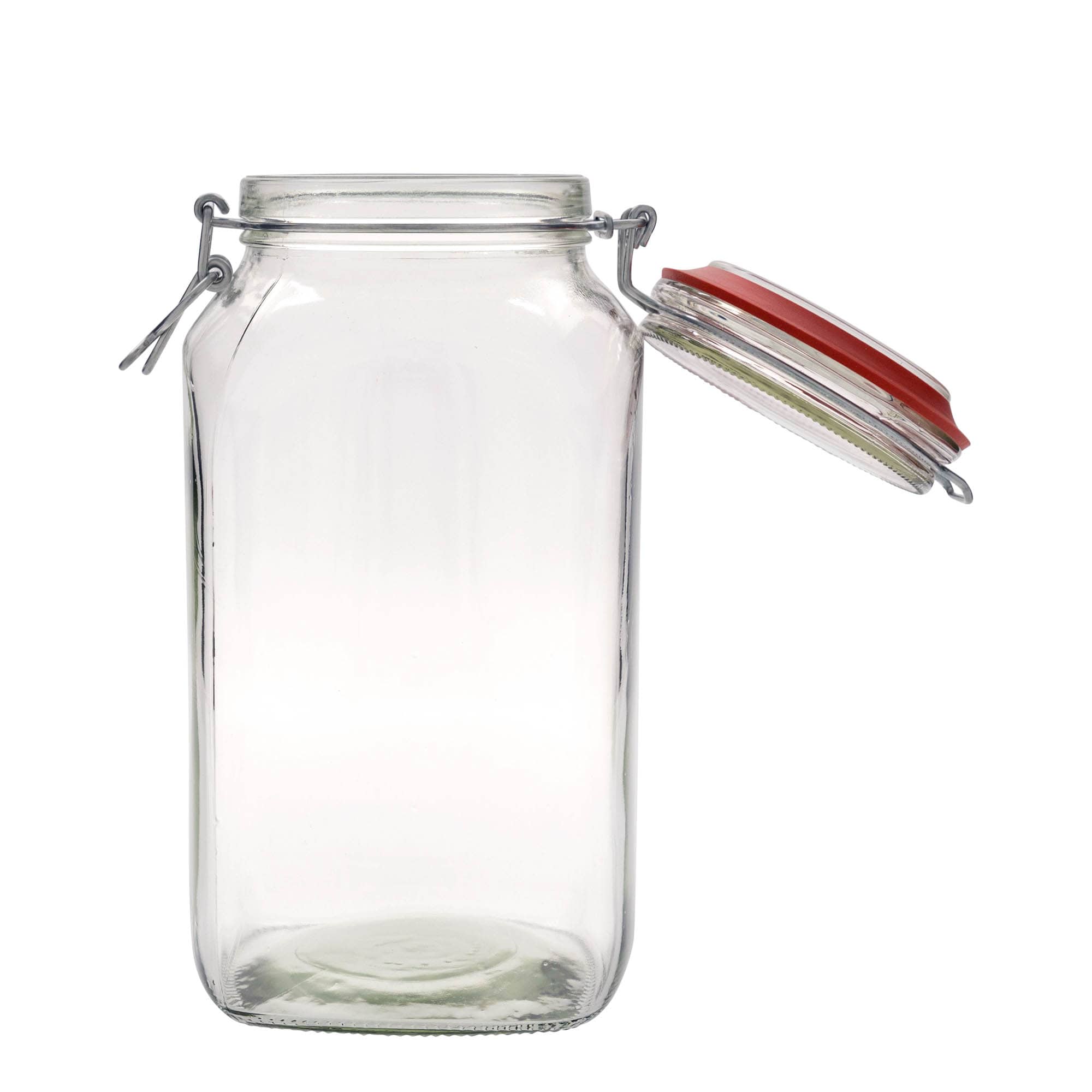 2.590 ml Tel Kapatmalı Kavanoz #, kare, ağzı: tel kapatma mekanizmalı