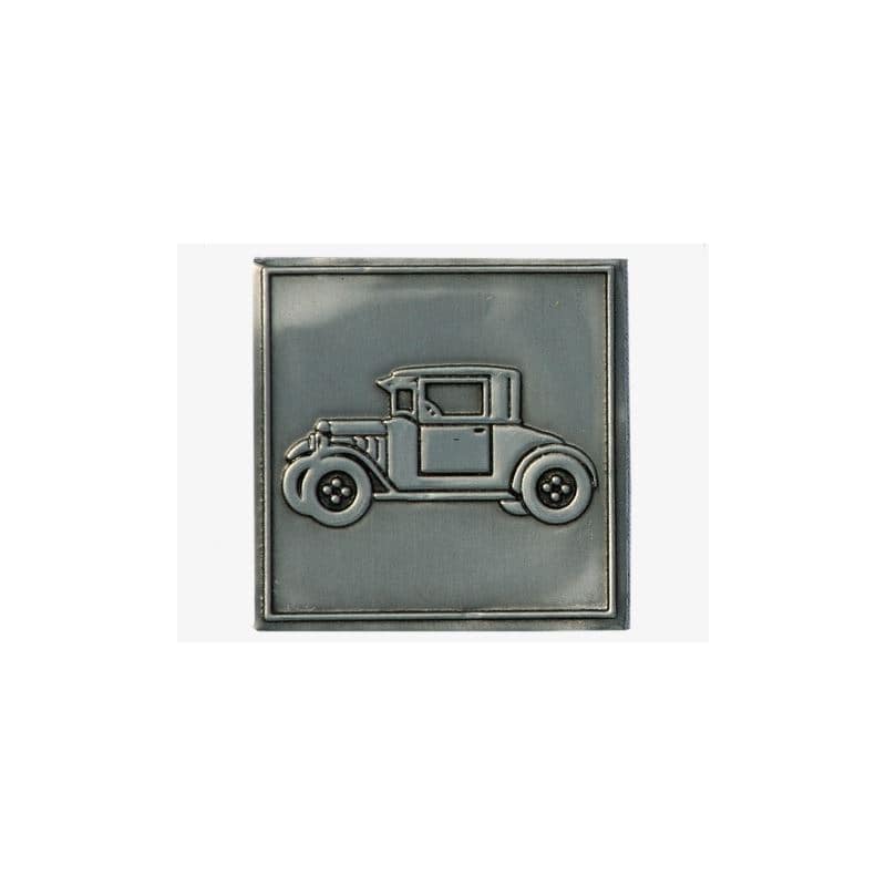 Kalay etiketi 'Oldtimer', kare, metal, gümüş Kalay etiketi 'Oldtimer', kare, metal, gümüş