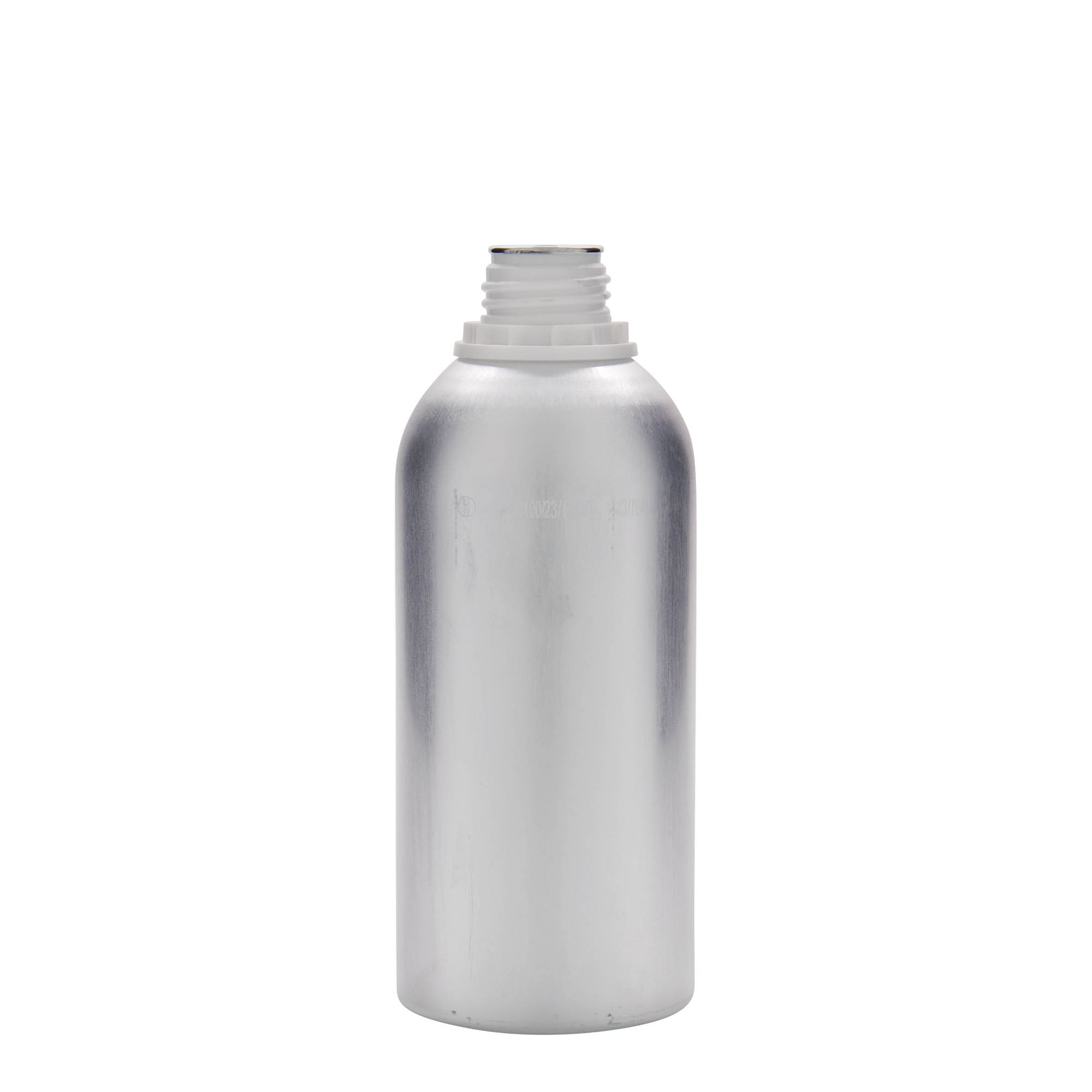 625 ml Alüminyum şişe, metal, gümüş, ağız: DIN 32