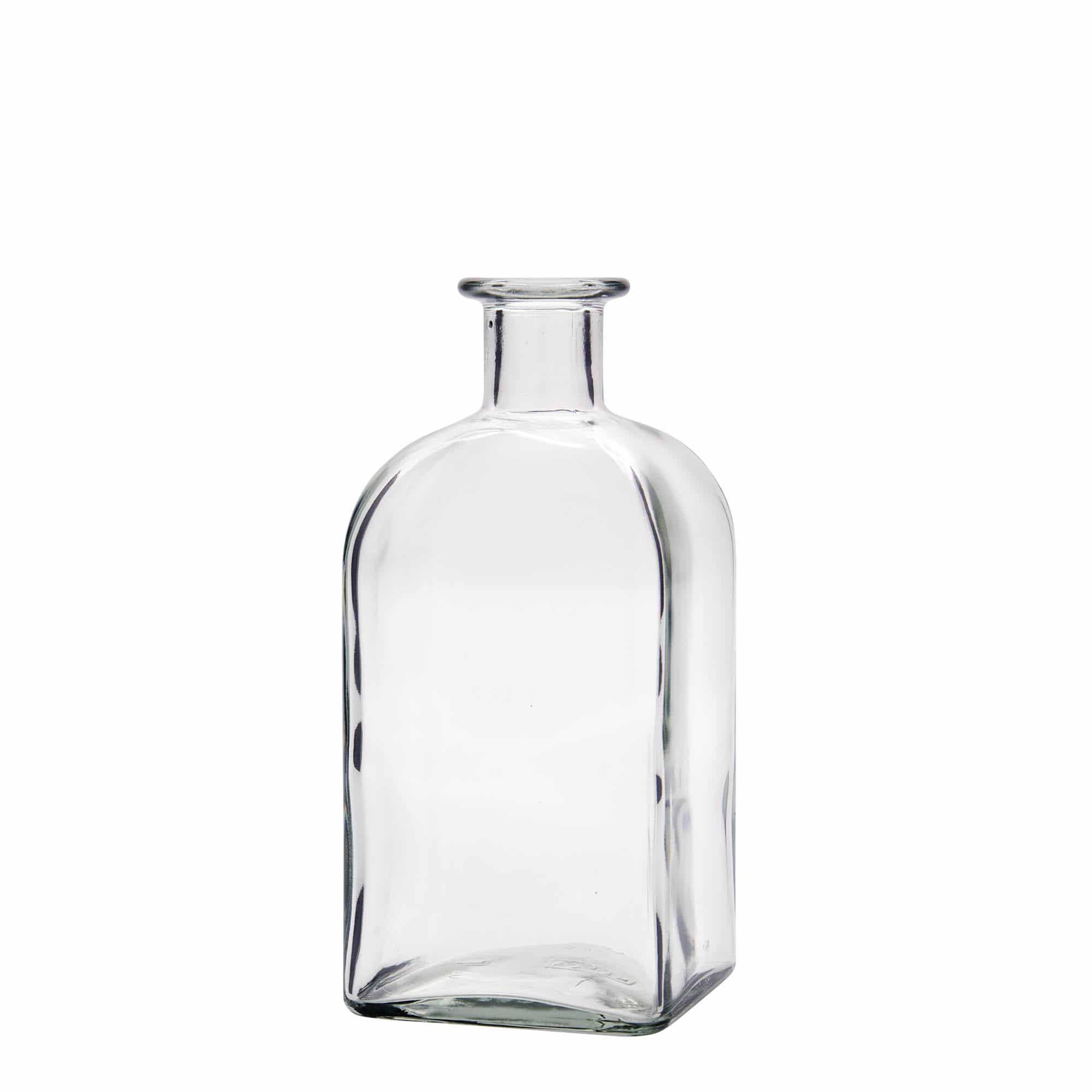500 ml Cam Şişe Eczacı Kare, kare, Ağız: Mantar