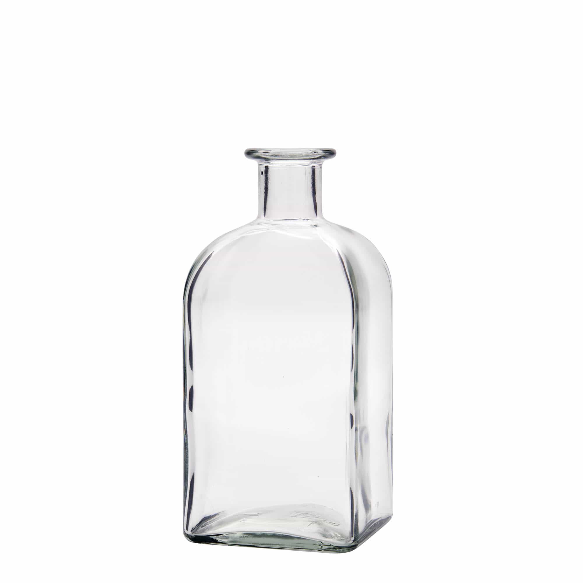 500 ml Cam Şişe Eczacı Kare, kare, Ağız: Mantar