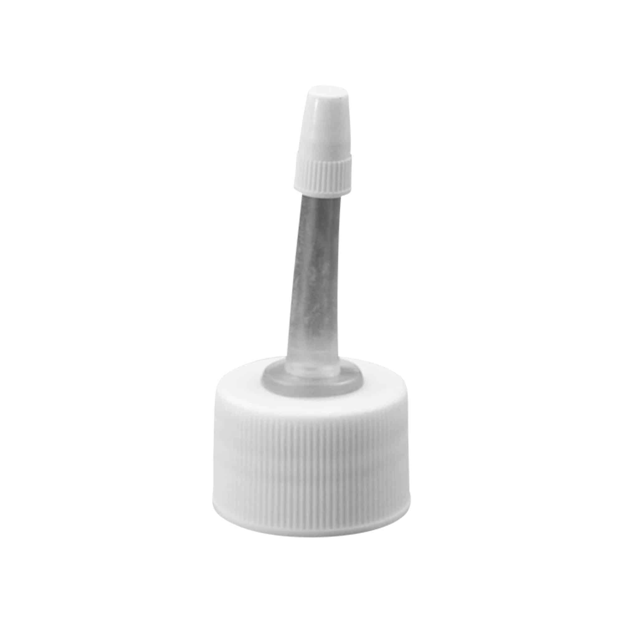 Vida kapaklı aplikatör, PP plastik, beyaz, ağız çapı: 24/410