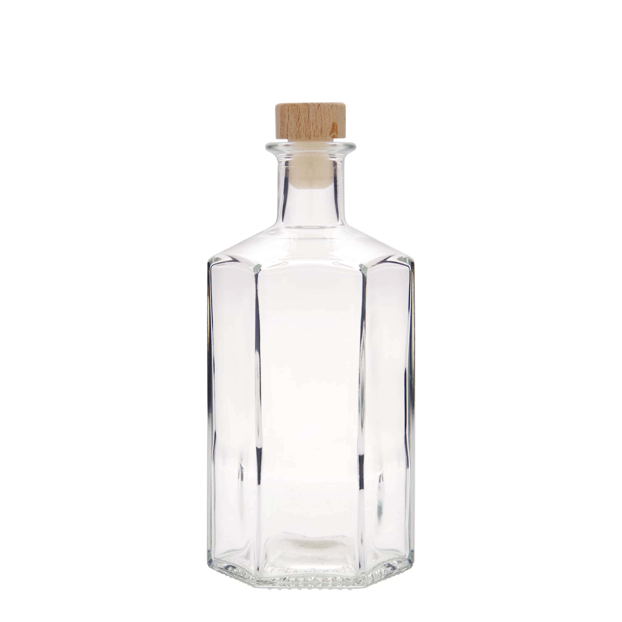 500 ml Cam Şişe Eczacı 'Jimmy', altıgen, Ağız: Tıpa