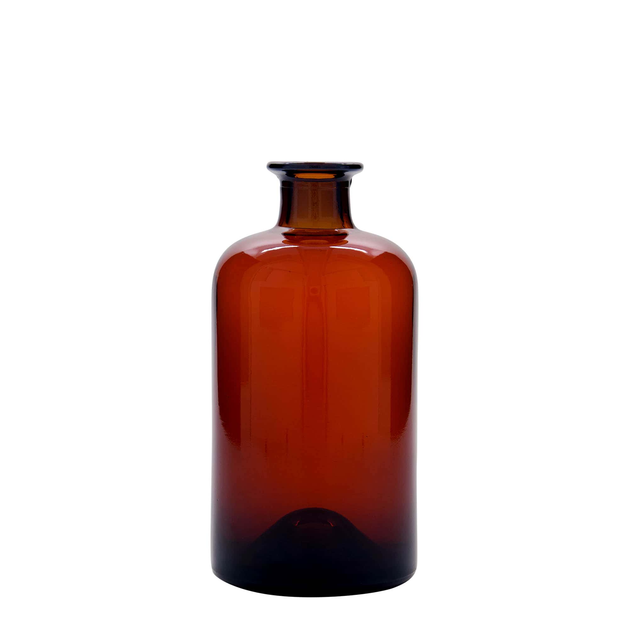 500 ml Cam Şişe Eczacı, kahverengi, Ağız: Mantar