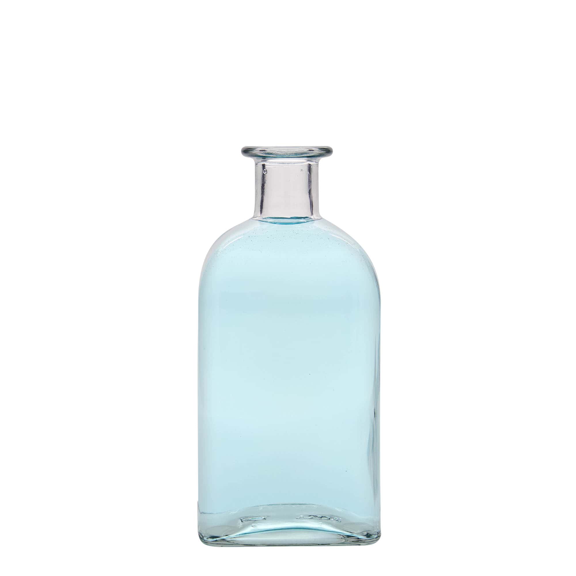500 ml Cam Şişe Eczacı Kare, kare, Ağız: Mantar