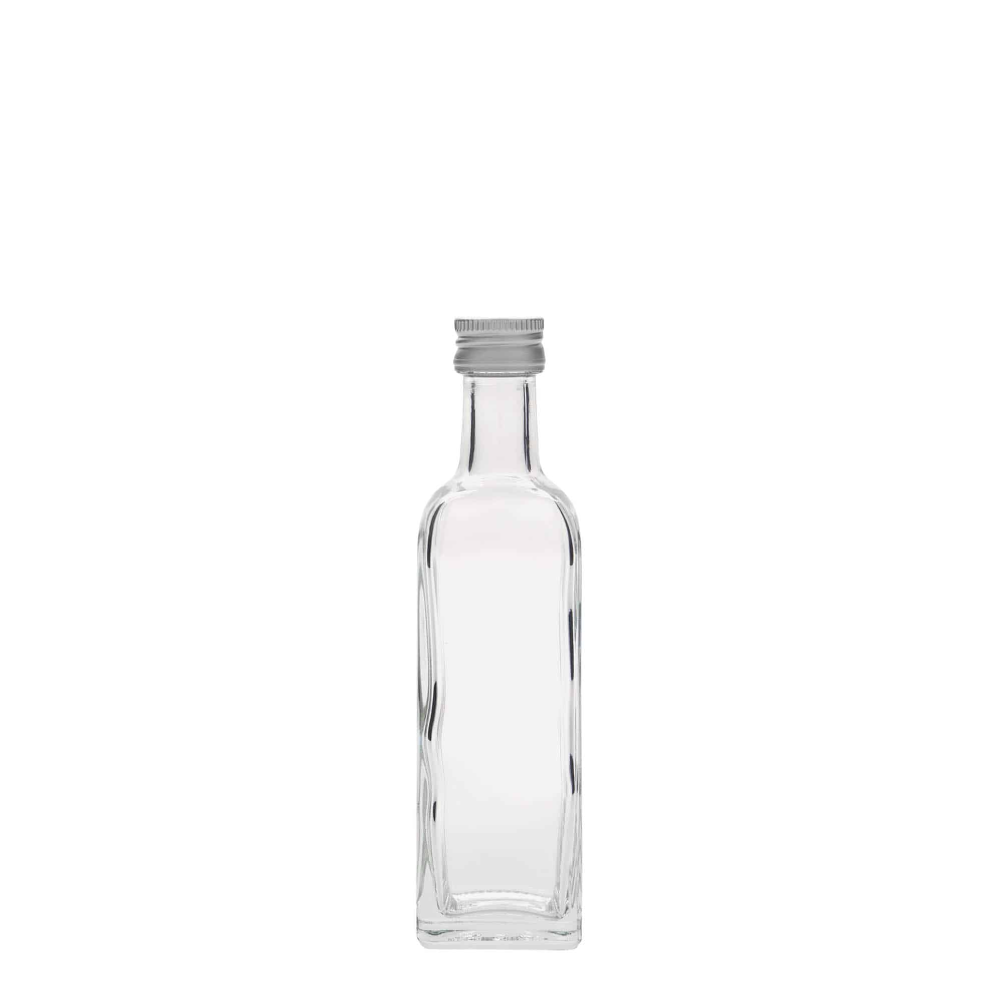 60 ml Cam şişe 'Marasca', kare, ağız: PP 18