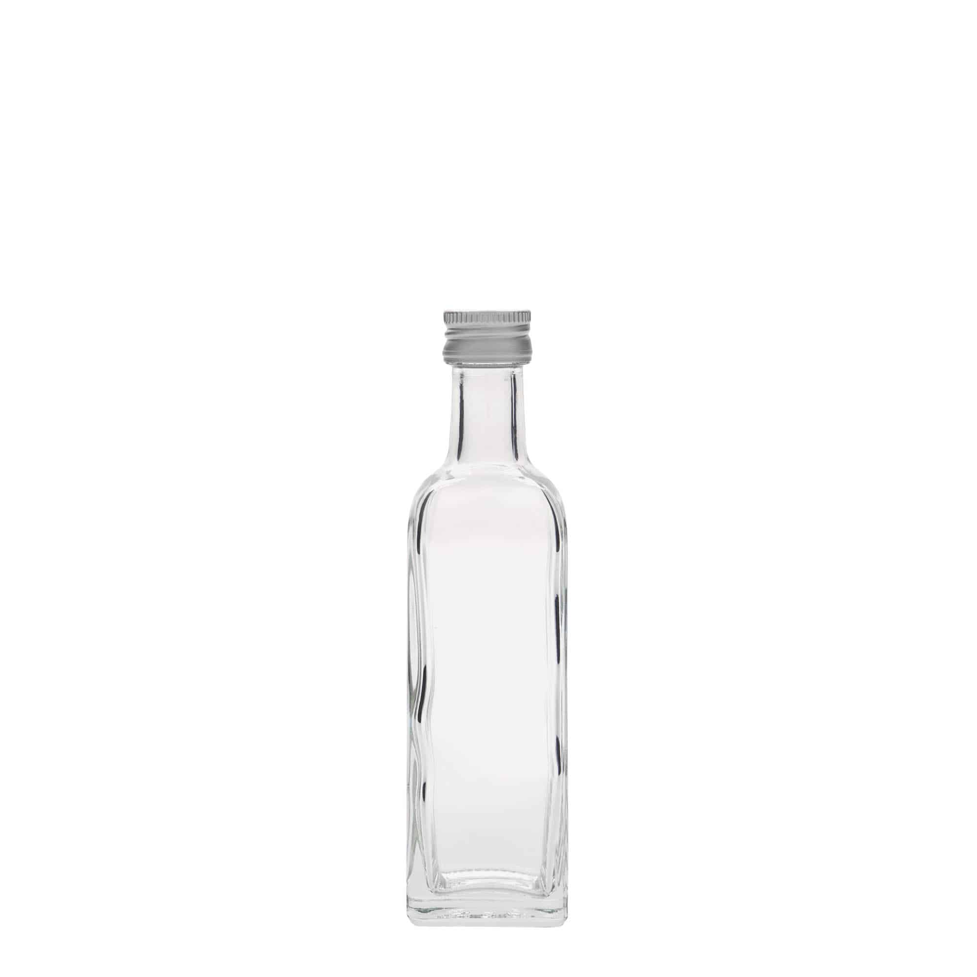 60 ml Cam şişe 'Marasca', kare, ağız: PP 18