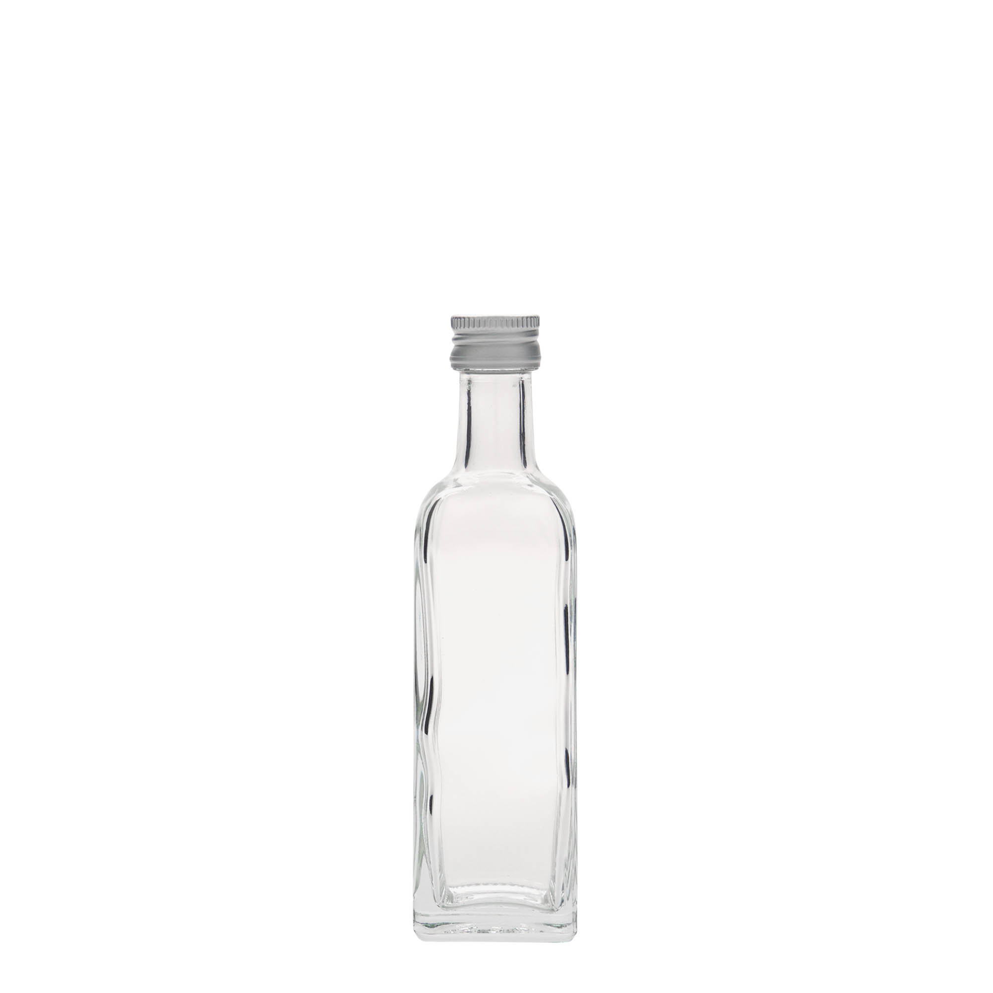 60 ml Cam şişe 'Marasca', kare, ağız: PP 18