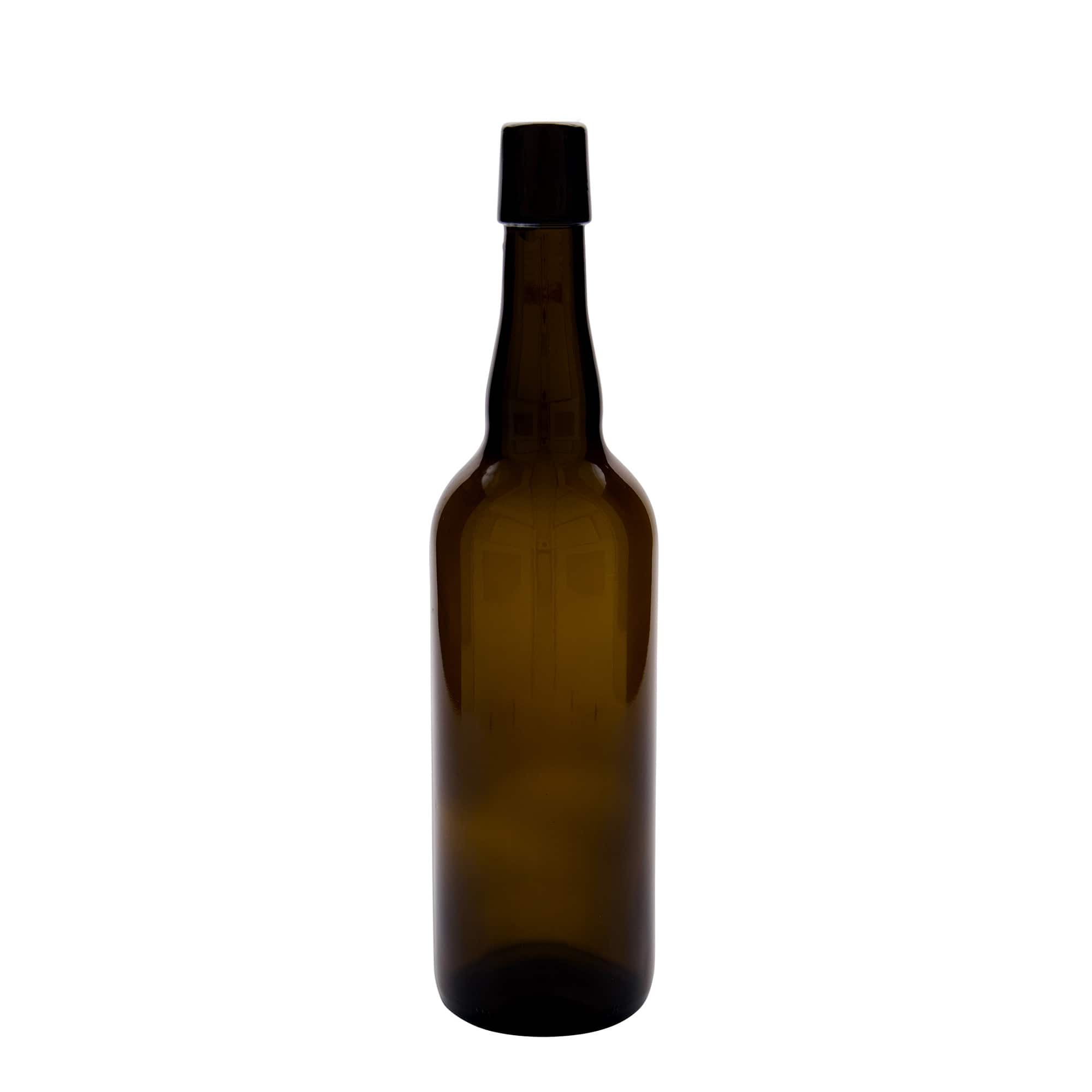 750 ml Bira Şişesi Belçika, Cam, kahverengi, Ağız: Mandallı kapak