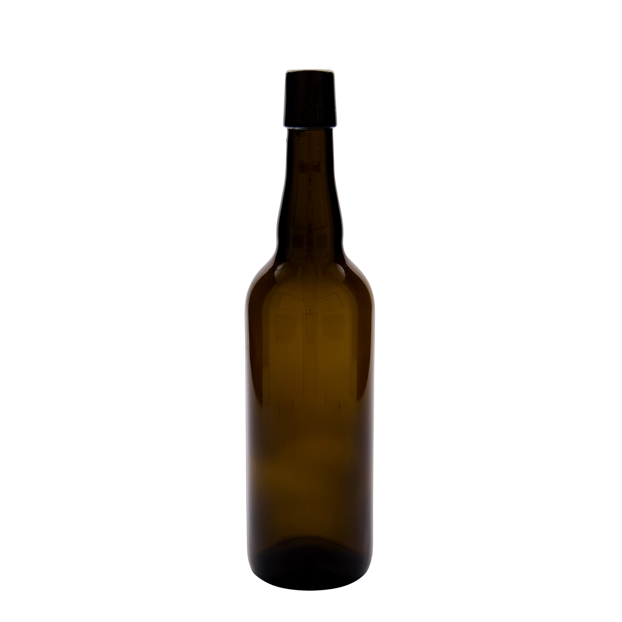750 ml Bira Şişesi Belçika, Cam, kahverengi, Ağız: Mandallı kapak