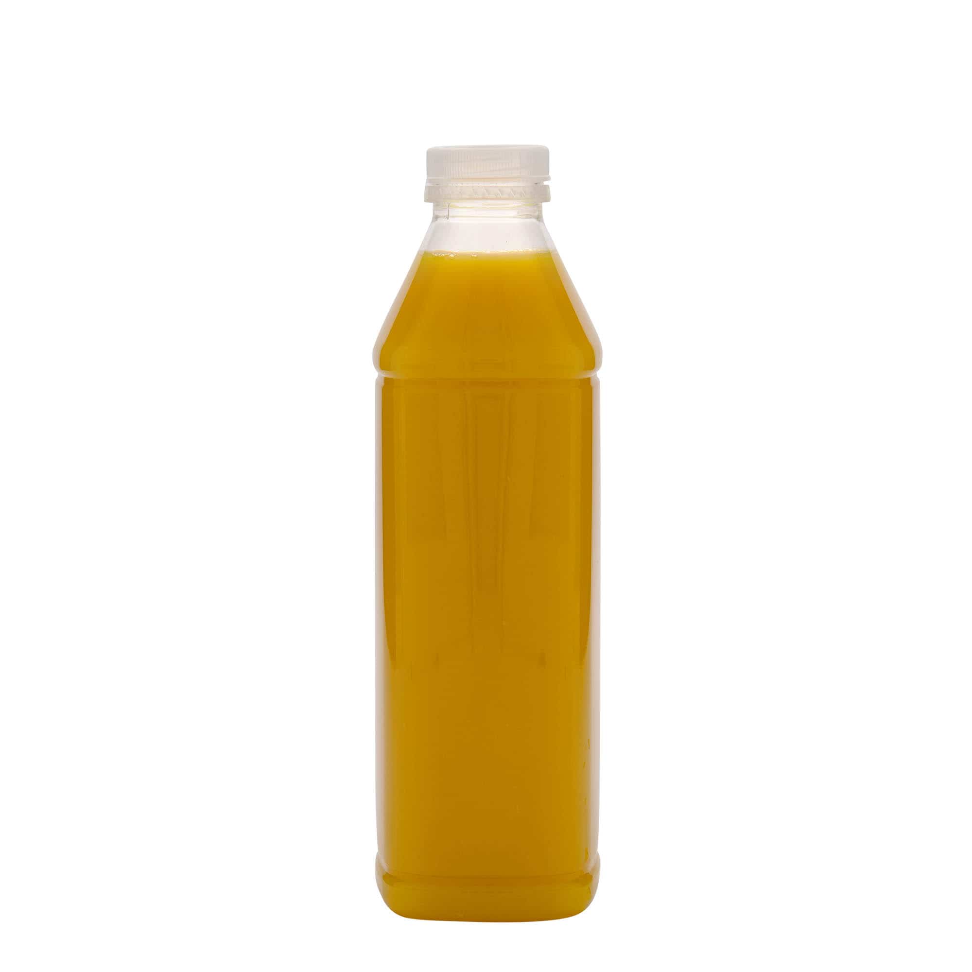 1.000 ml PET Şişe 'Milk and Juice Carré', kare, plastik, ağız çapı: 38 mm