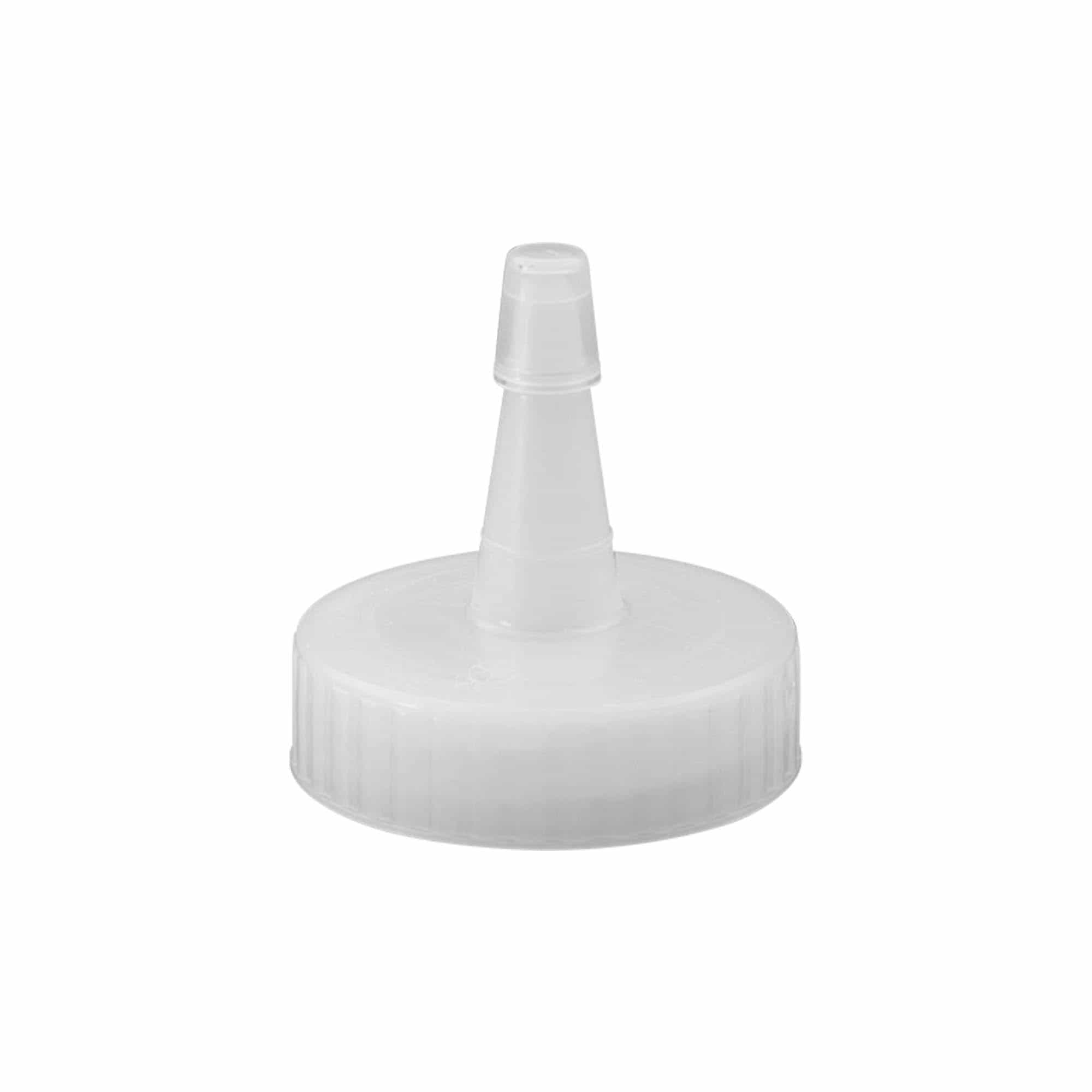 Vidalı kapaklı sıkma ucu, PP plastik, beyaz, ağız çapı: 38/400 Vidalı kapaklı sıkma ucu, PP plastik, beyaz, ağız çapı: 38/400