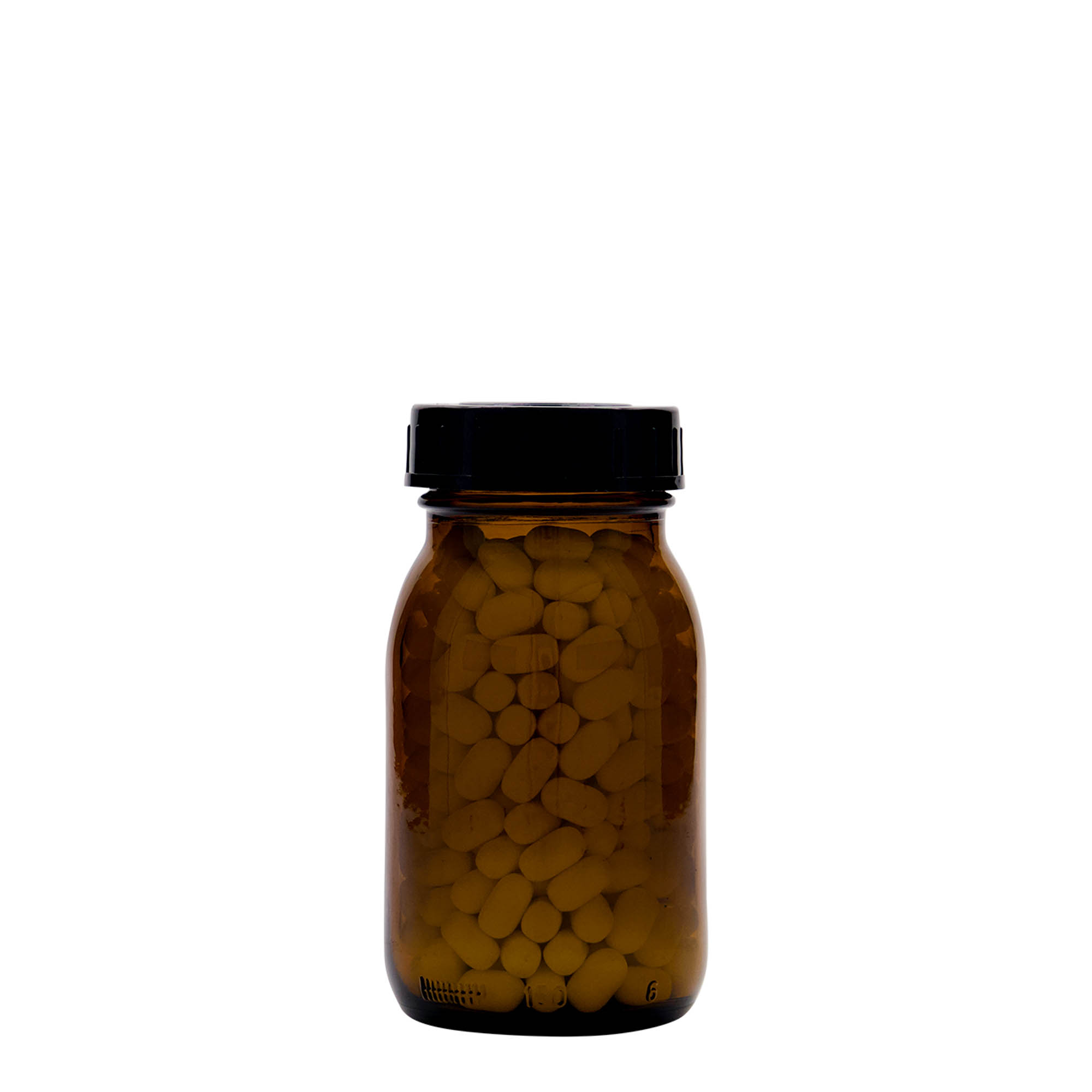 150 ml Geniş Ağızlı Cam, kahverengi, Ağız: DIN 45