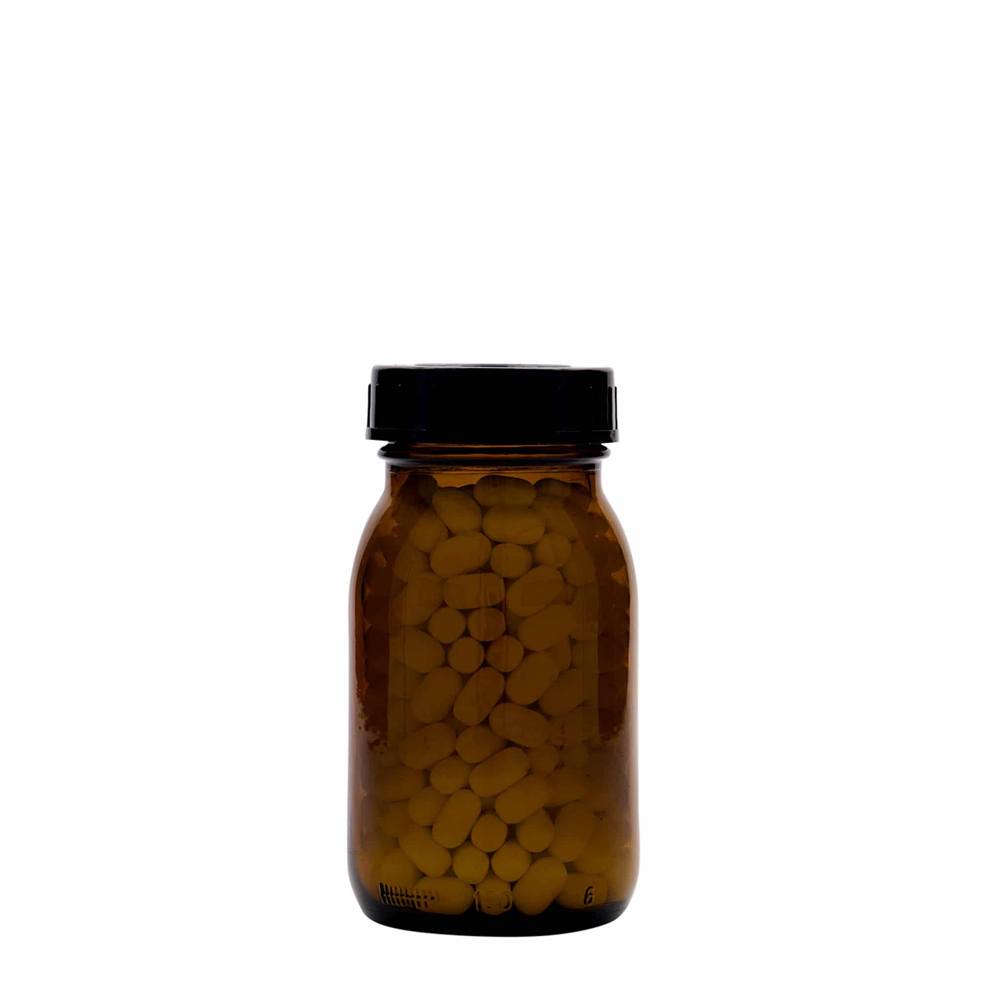 150 ml Geniş Ağızlı Cam, kahverengi, Ağız: DIN 45