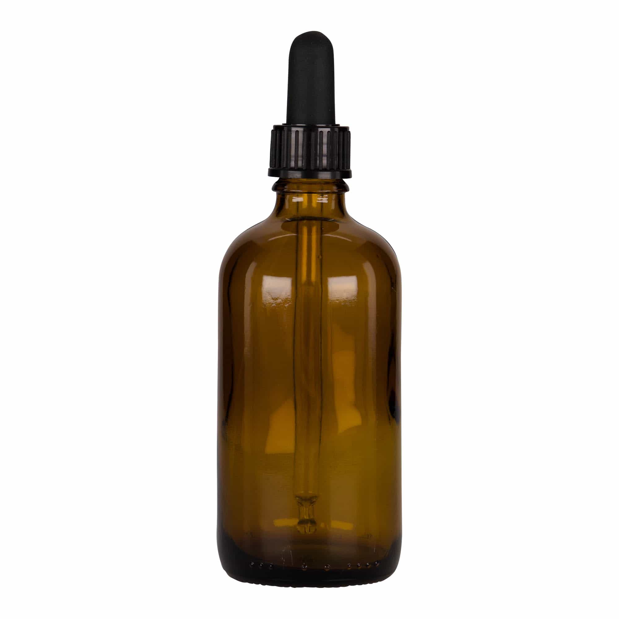 100 ml Pipet Şişesi Tıp, Cam, kahverengi-siyah, Ağız: DIN 18
