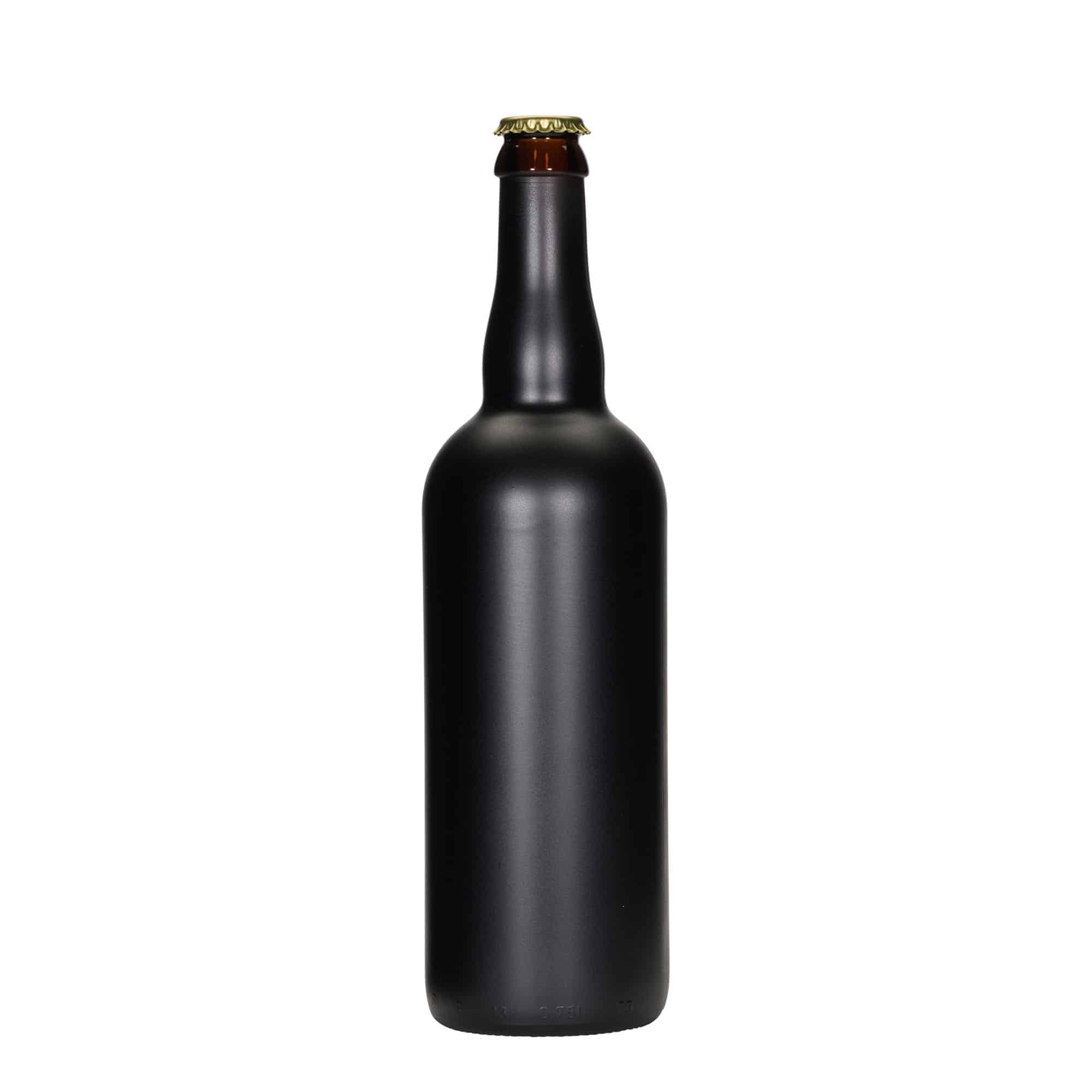 750 ml Bira Şişesi Belçika, Cam, siyah, Ağız: Kronkork
