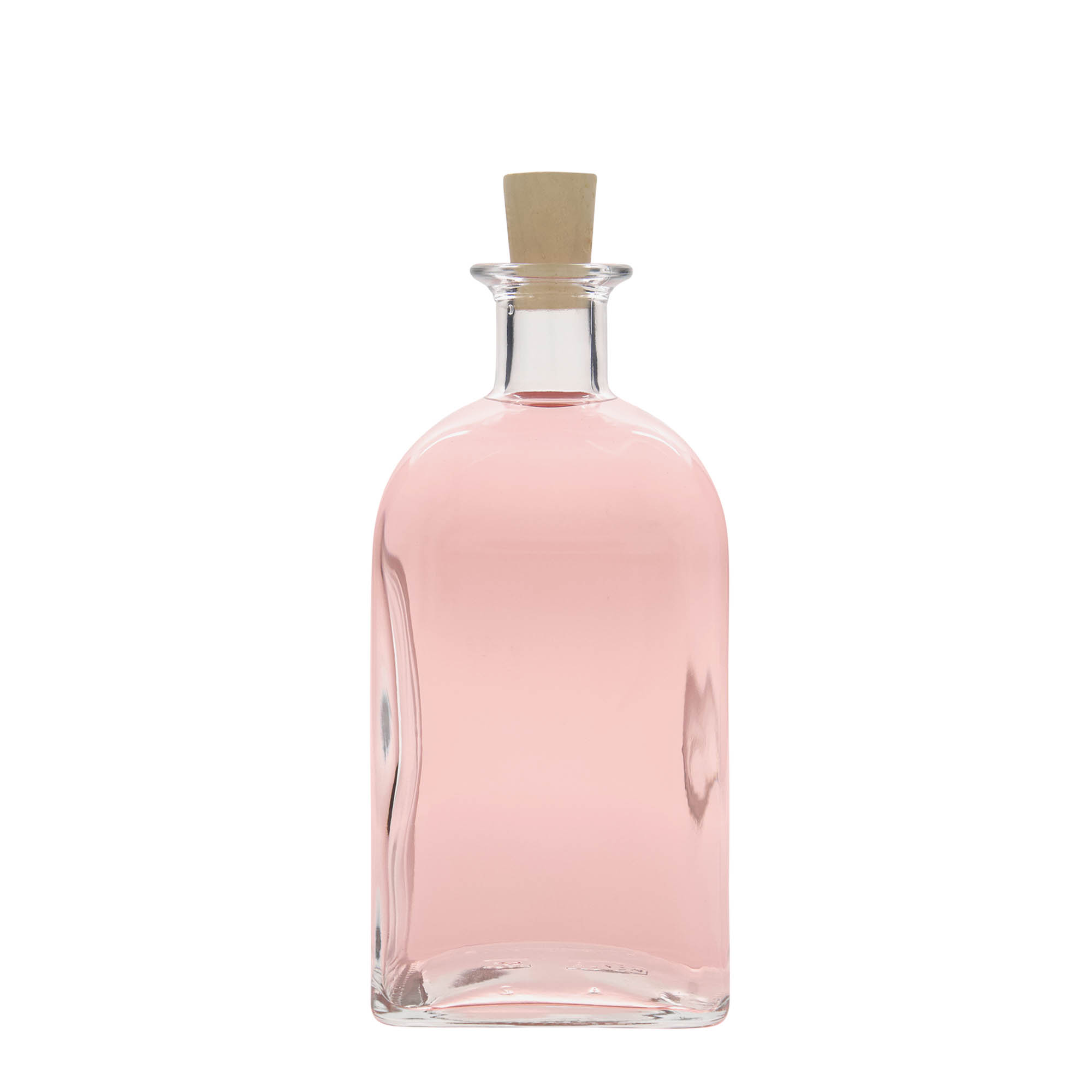 700 ml Cam Şişe Eczacı Kare, kare, Ağız: Mantar