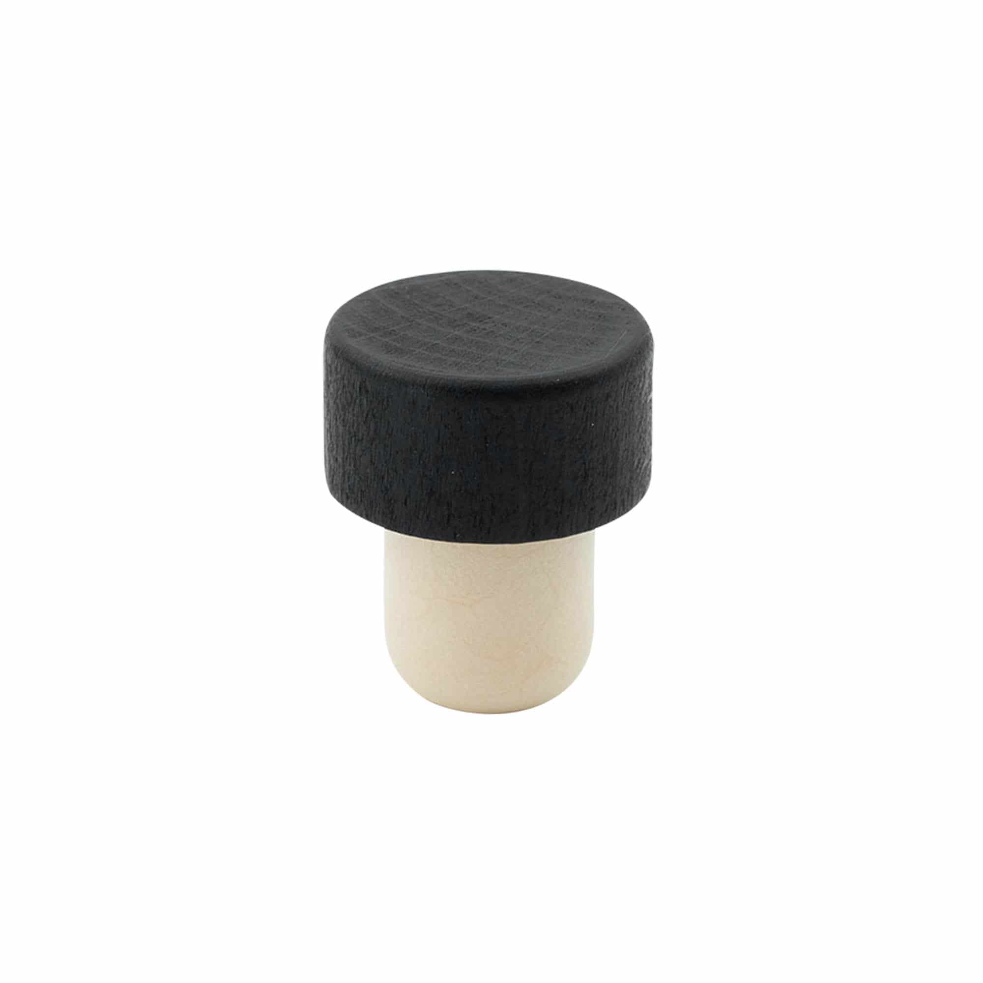 Sap mantar tıpa 19 mm, ahşap/plastik, siyah, ağız için: mantar