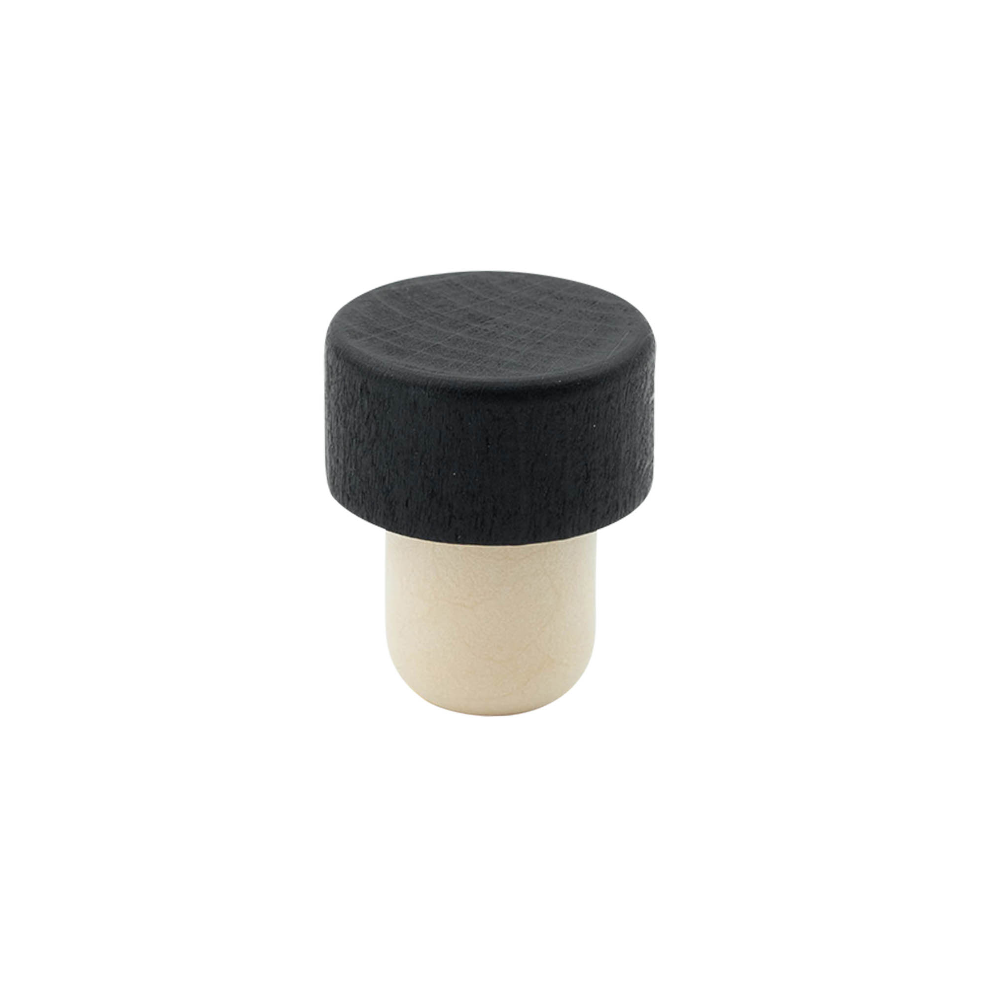 Sap mantar tıpa 19 mm, ahşap/plastik, siyah, ağız için: mantar