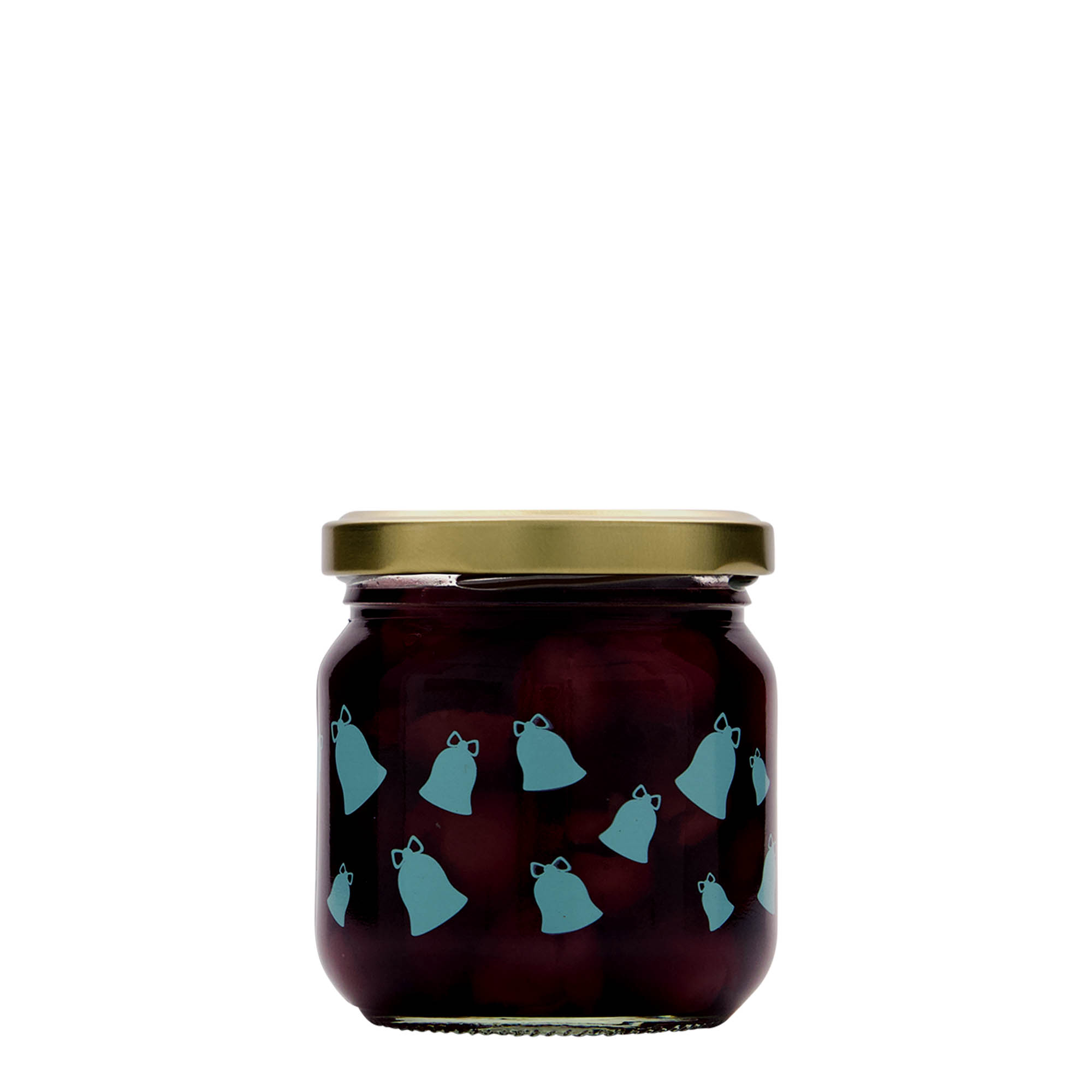 212 ml Yuvarlak cam, Motif: Çan, Çan sesi, Ağız: Twist-Off (TO 66)