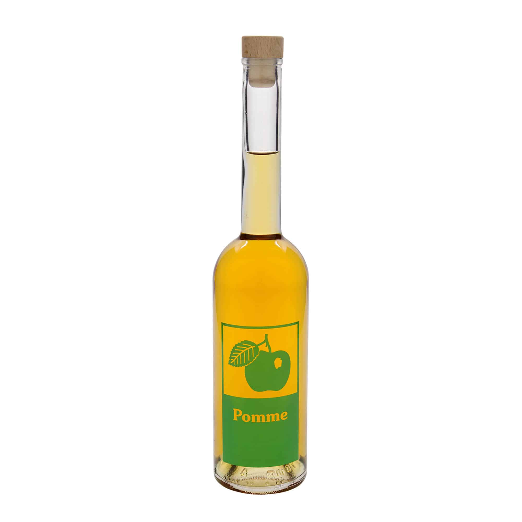 500 ml Cam Şişe 'Opera', Motif: Elma, Ağız: Mantar