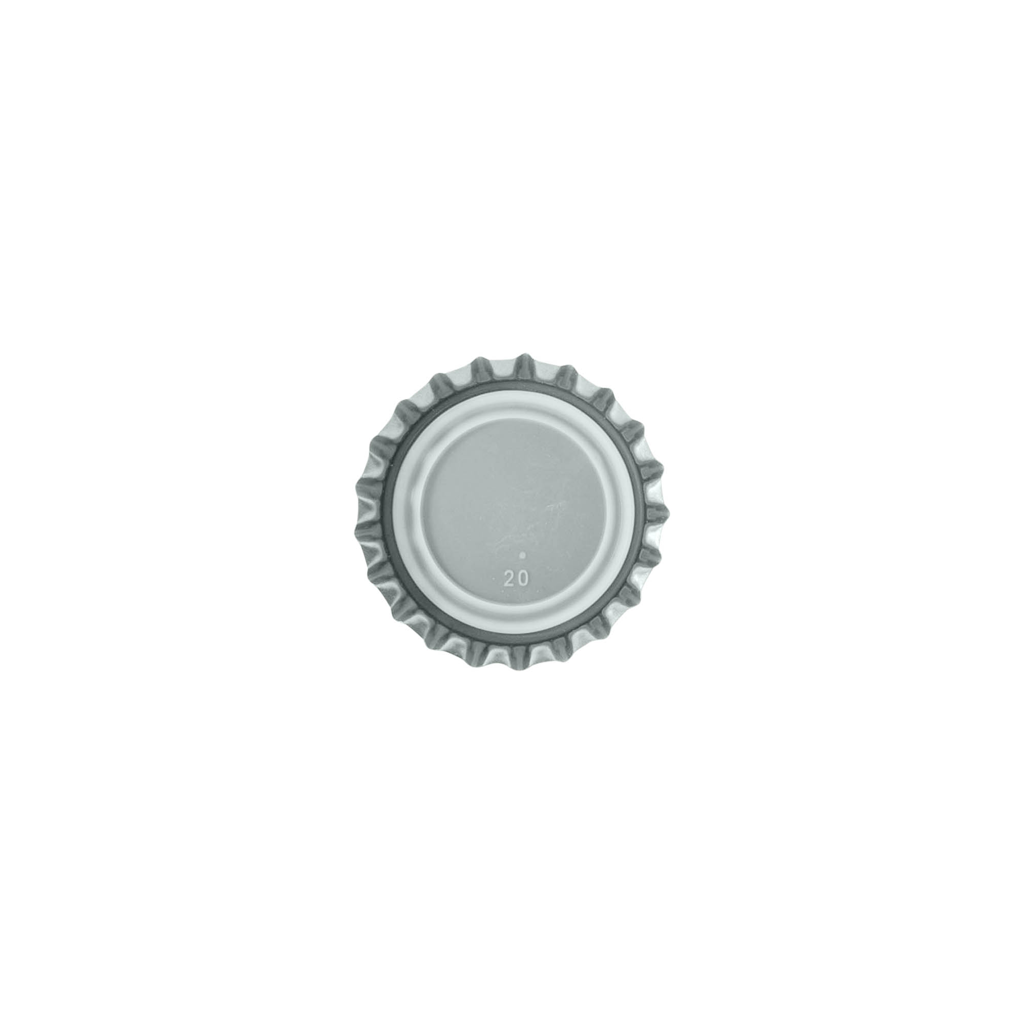 26 mm metal gümüş şişe kapağı