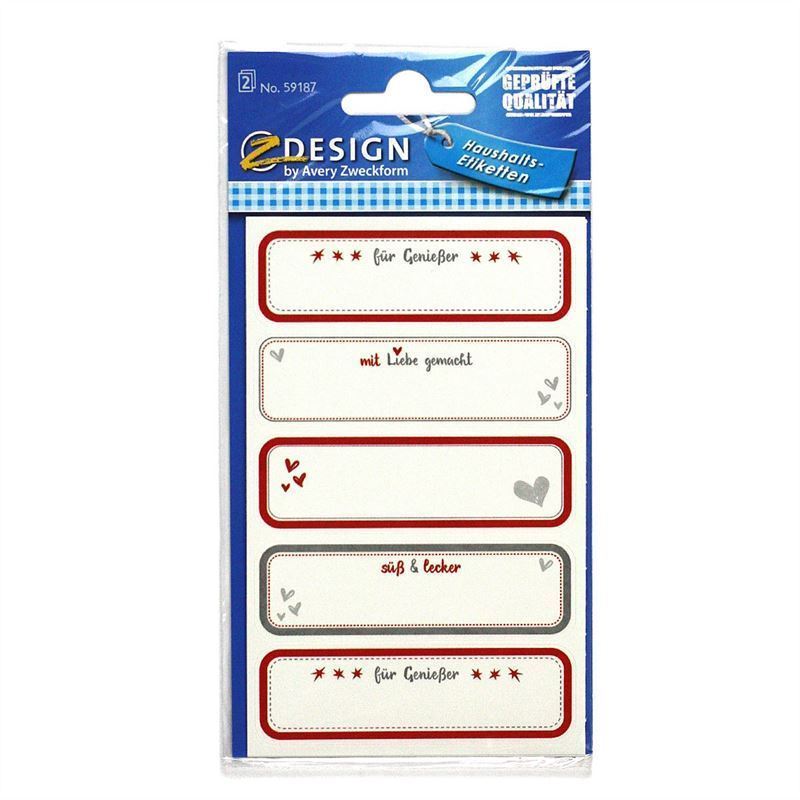 Zweckform Etiketler 'Ev Yapımı', dikdörtgen, kağıt, çok renkli Zweckform Etiketler 'Ev Yapımı', dikdörtgen, kağıt, çok renkli